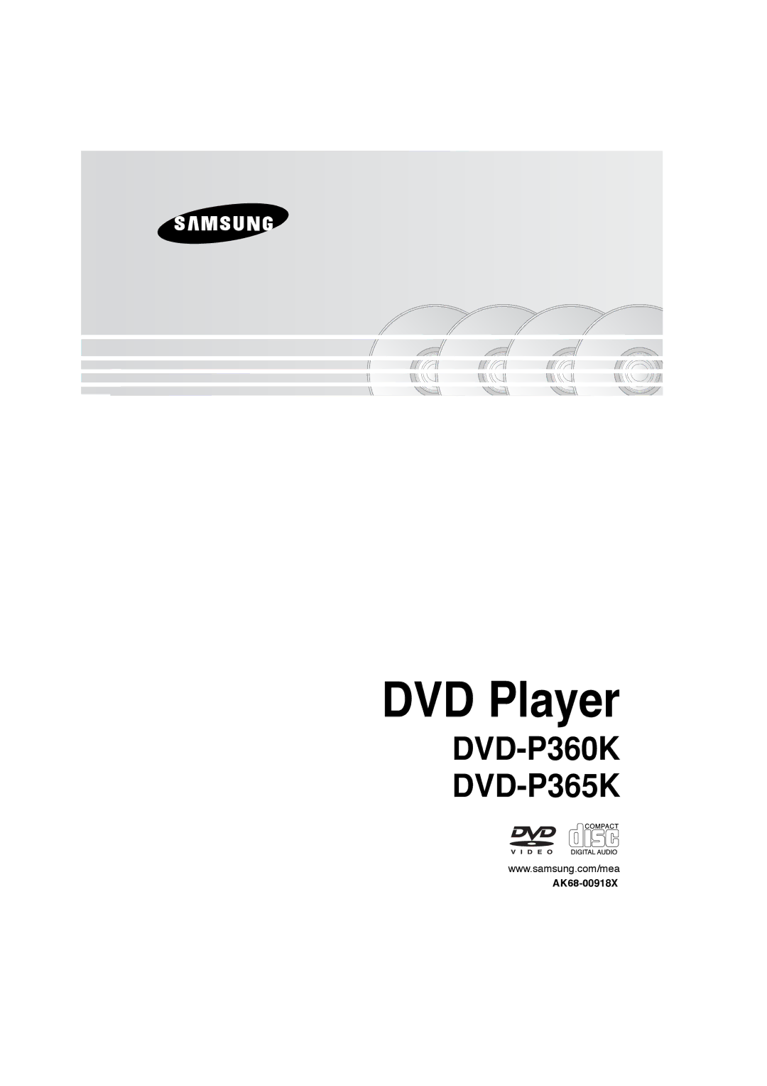 Samsung DVD-P360K, DVD-P365K manual DVD Player, AK68-00918X 