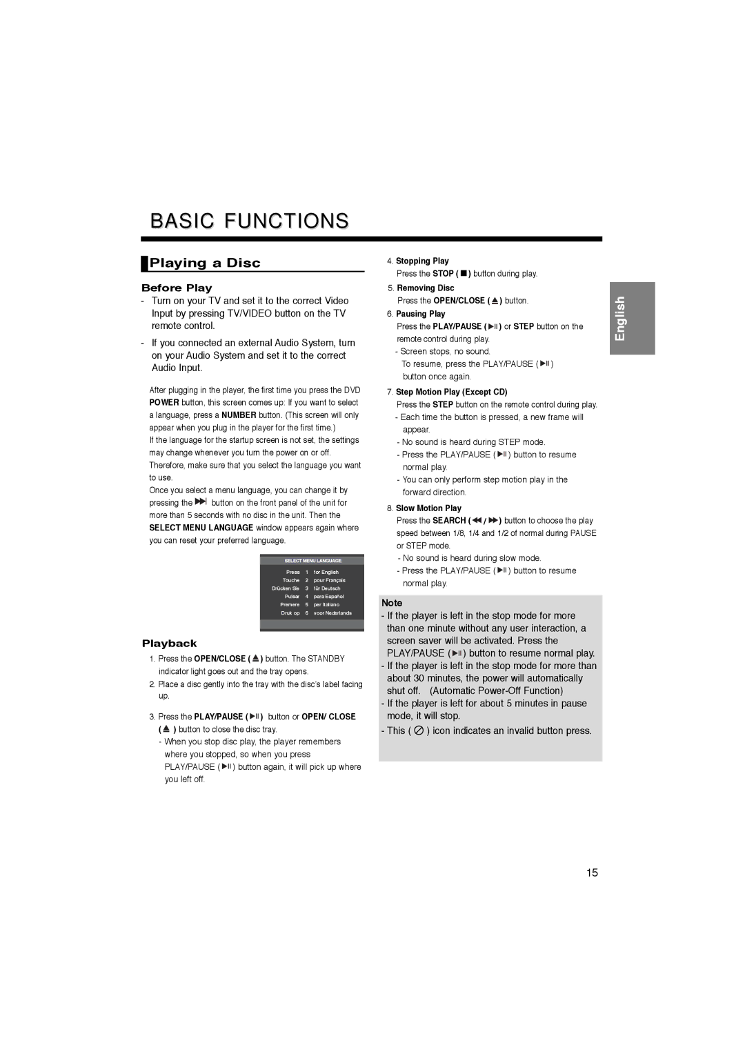 Samsung DVD-P365/AFR, DVD-P365/XEC manual Basic Functions, Playing a Disc, Before Play, Playback 