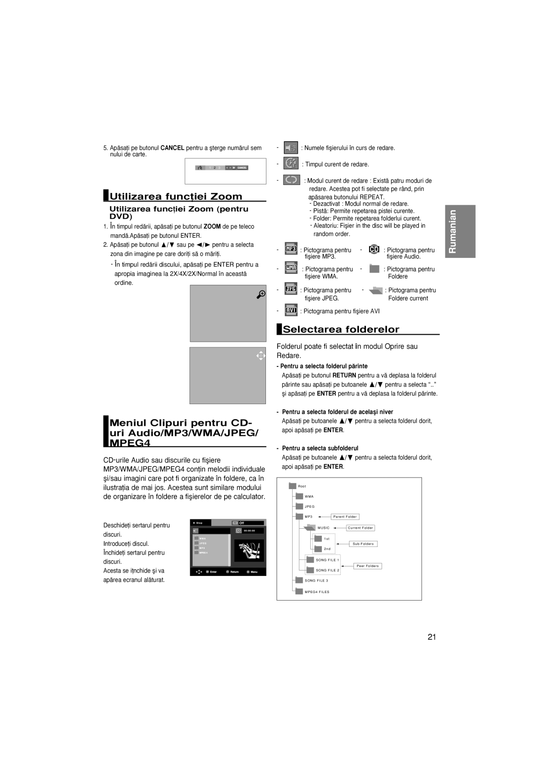 Samsung DVD-P370/XEC, DVD-P370/AUS, DVD-P370/EUR manual Utilizarea funciei Zoom pentru DVD 