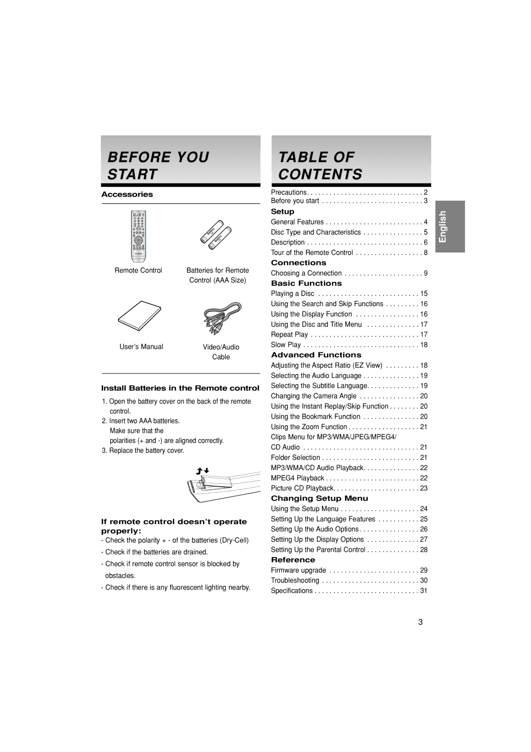 Samsung DVD-P370/AUS, DVD-P370/XEC, DVD-P370/EUR manual Before YOU Start 