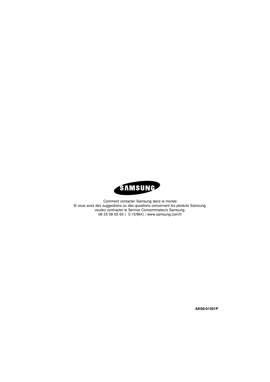 Samsung DVD-P370/XEF manual AK68-01301P 