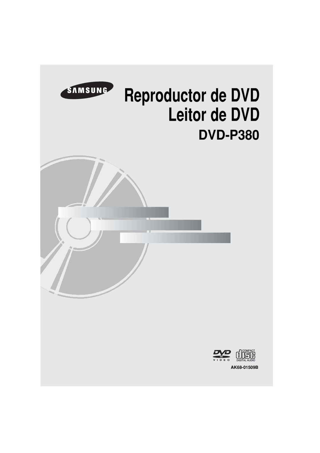 Samsung DVD-P380/XEC, DVD-P380/EDC manual Reproductor de DVD Leitor de DVD, AK68-01509B 