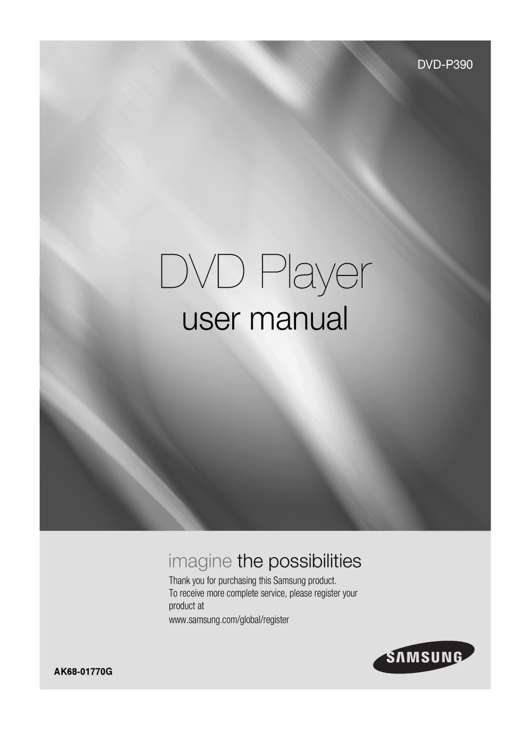 Samsung AK68-01770G, DVD-P390 user manual DVD Player 