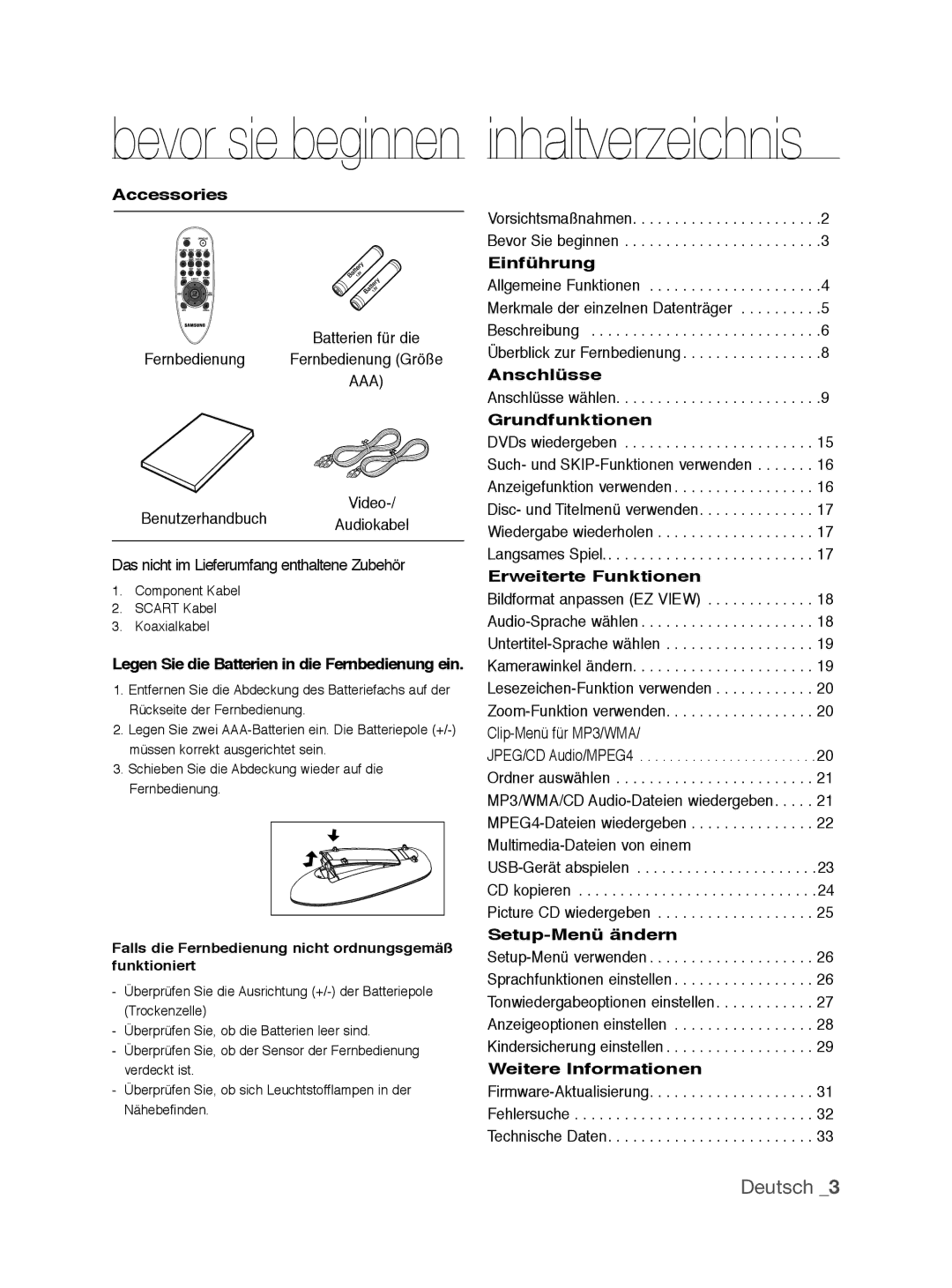 Samsung DVD-P390/XEL, DVD-P390/EDC manual Deutsch  