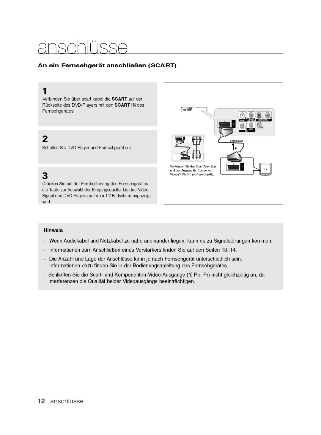 Samsung DVD-P390/EDC, DVD-P390/XEL manual An ein Fernsehgerät anschließen Scart 