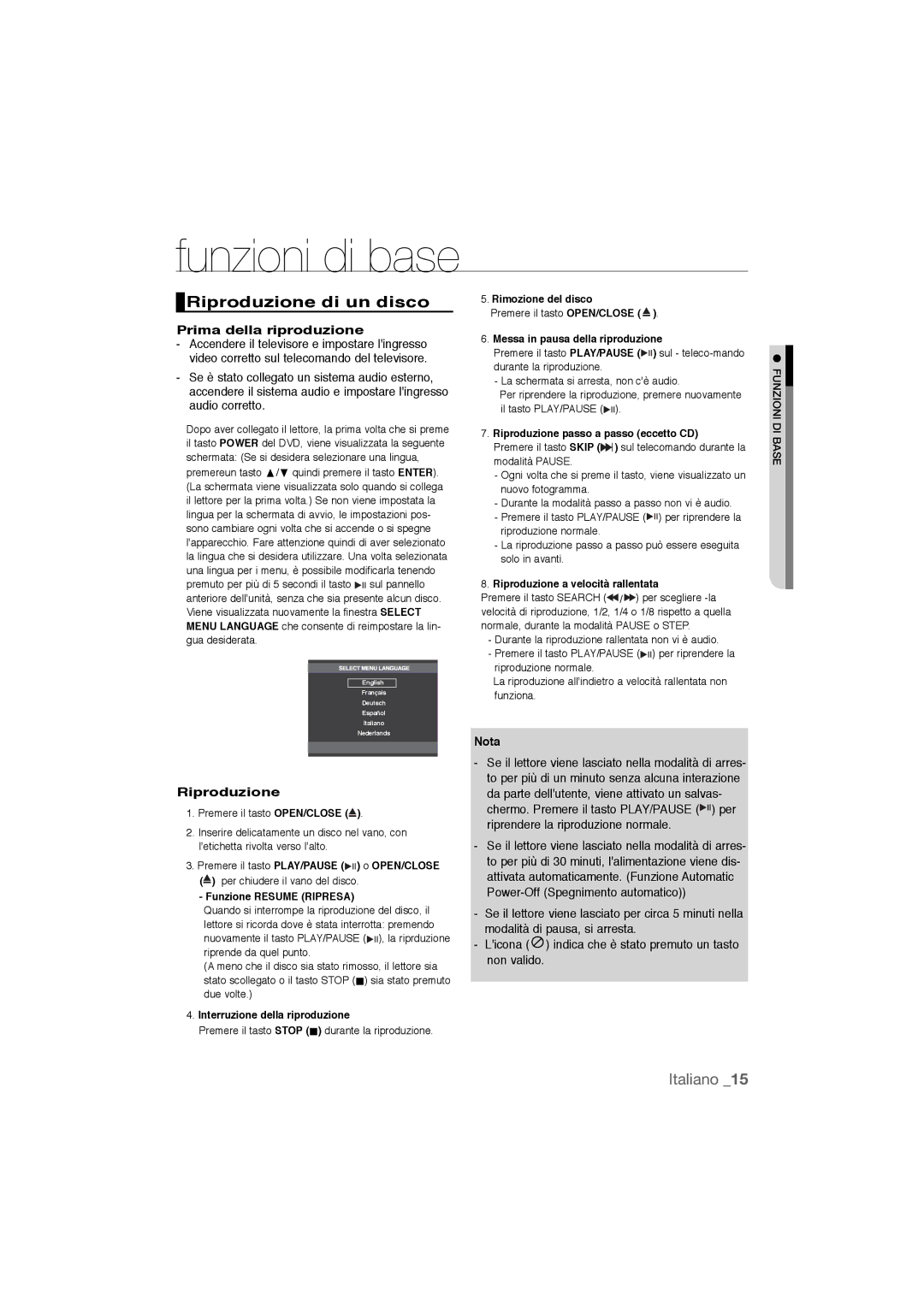 Samsung DVD-P390/XET, DVD-P390/EDC manual Riproduzione di un disco, Prima della riproduzione 