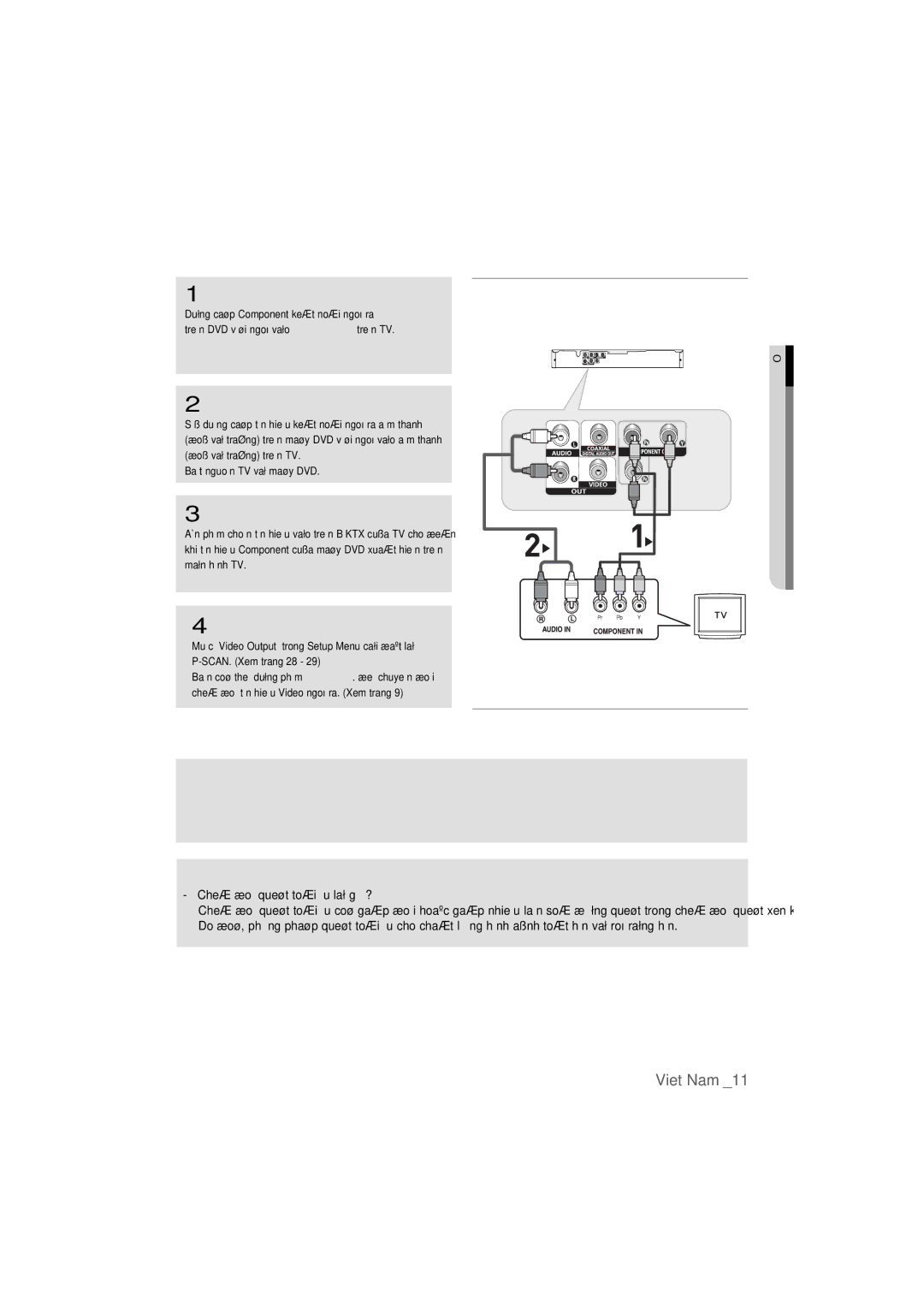 Samsung DVD-P390K/XSV manual Keát noái vôùi TV Cheá ñoä queùt toái öu, Phöông Thöùc Keát Noái 