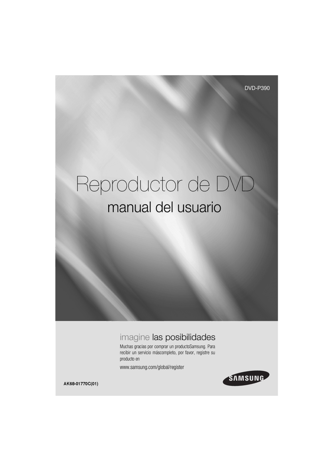 Samsung DVD-P390/MEA, DVD-P390/XEC manual Reproductor de DVD, AK68-01770C01 