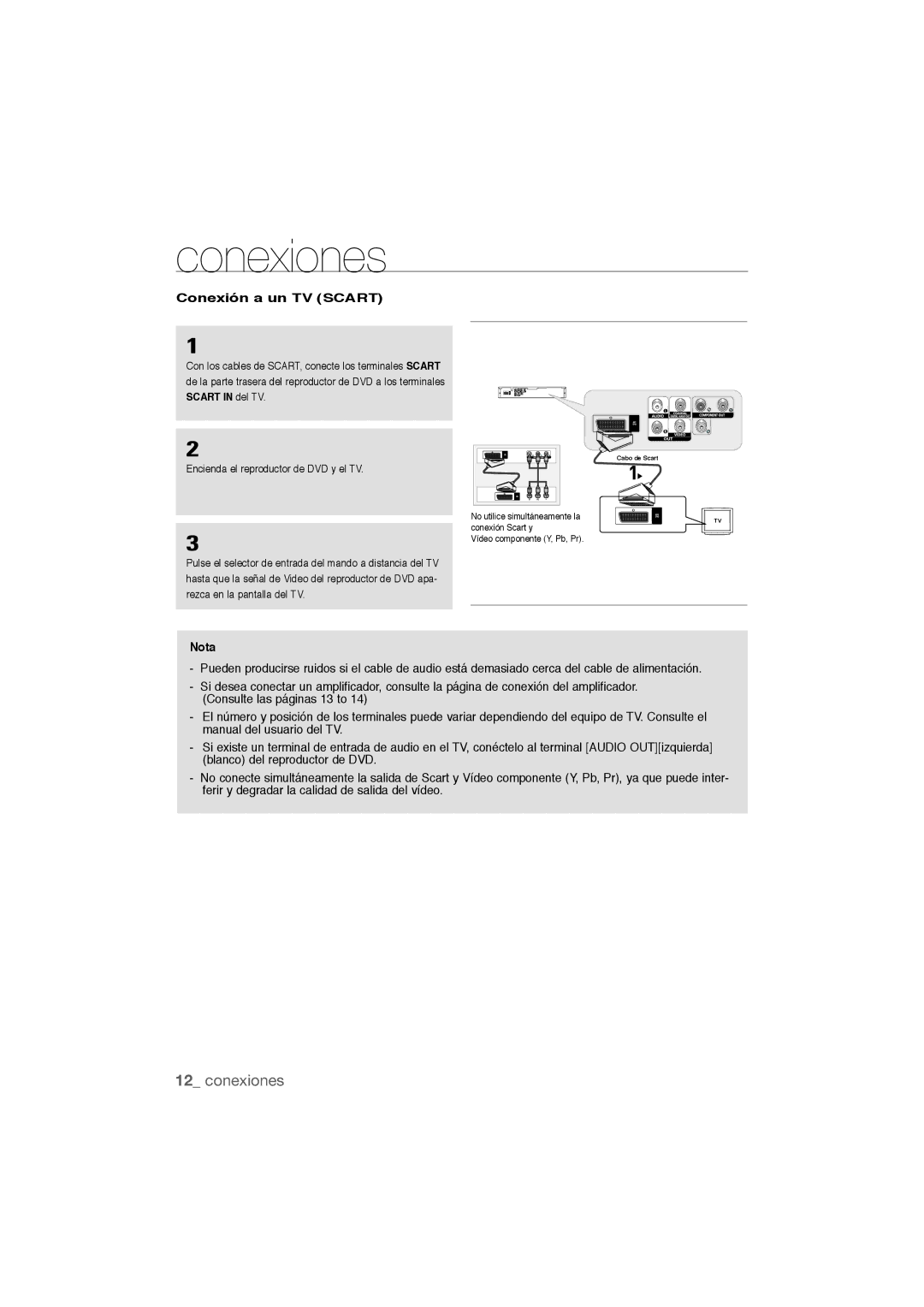 Samsung DVD-P390/XEC, DVD-P390/MEA manual Conexión a un TV Scart 