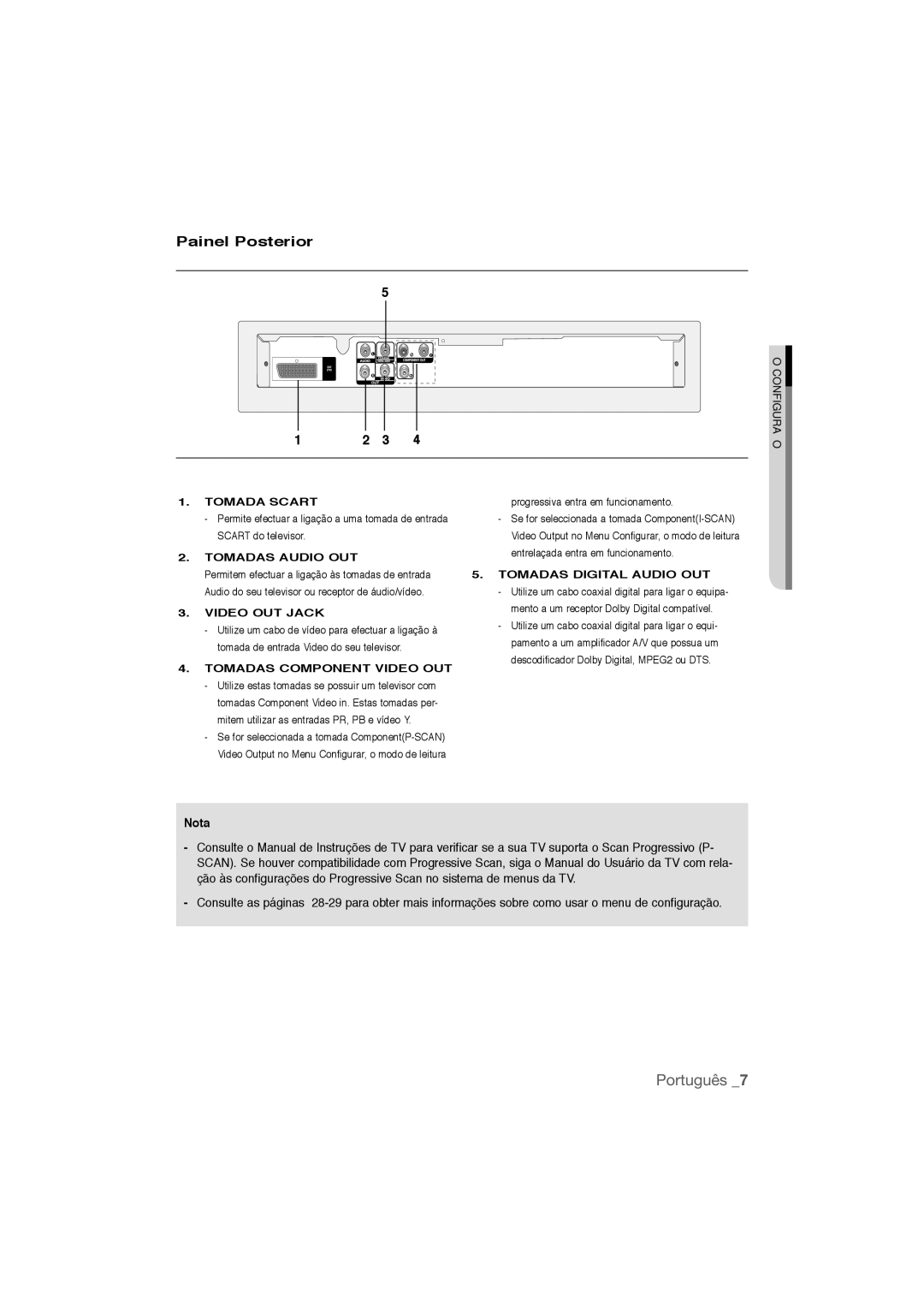 Samsung DVD-P390/MEA, DVD-P390/XEC manual Painel Posterior 