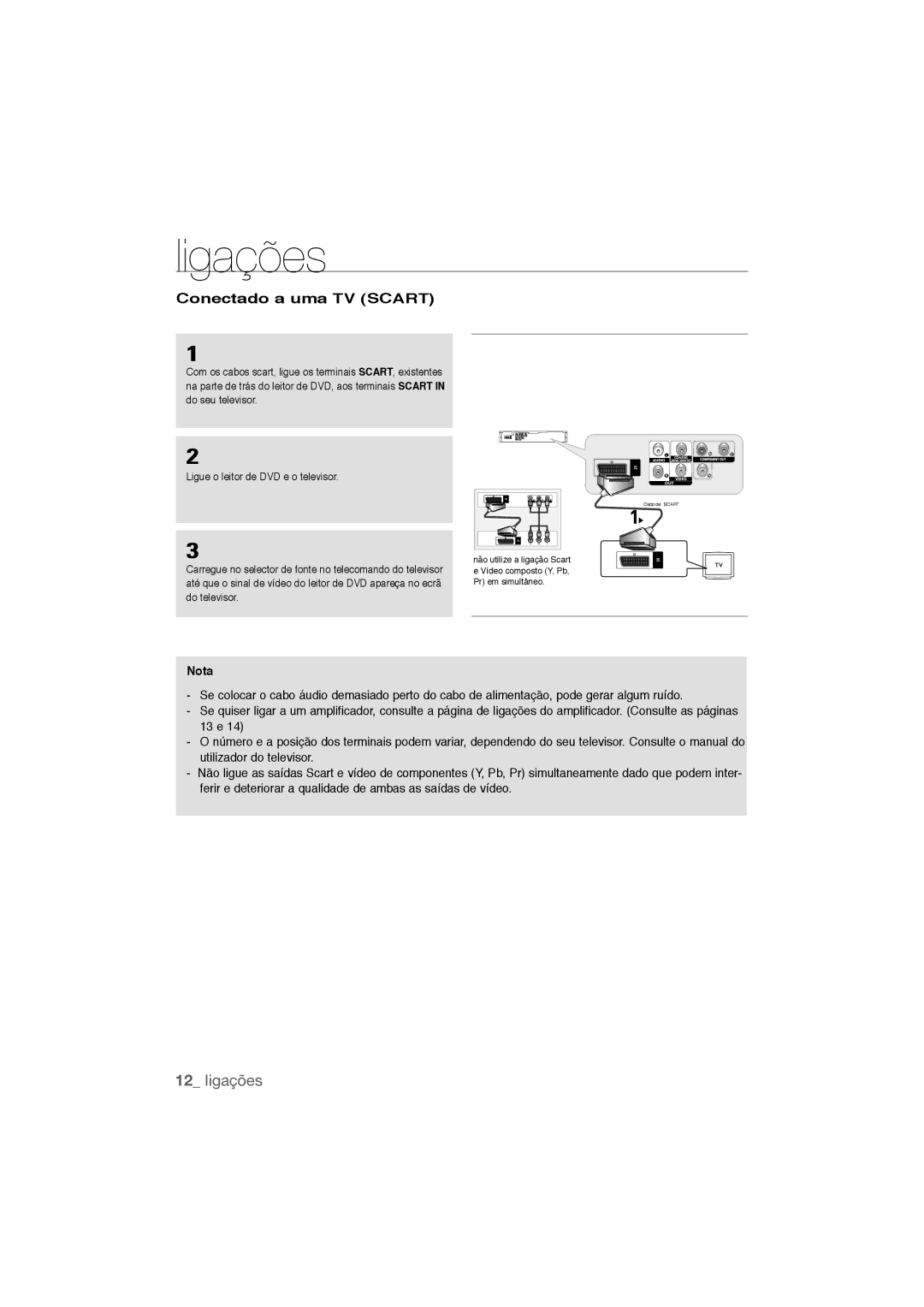 Samsung DVD-P390/XEC, DVD-P390/MEA manual Conectado a uma TV Scart 