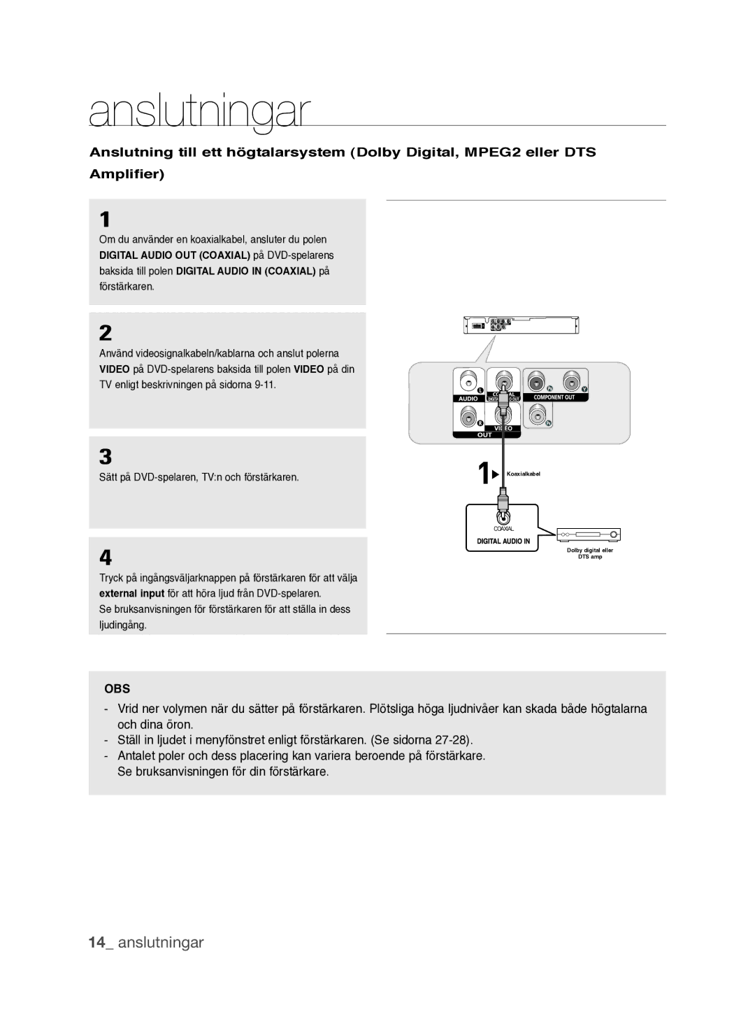 Samsung DVD-P390/XEE manual Svenska 