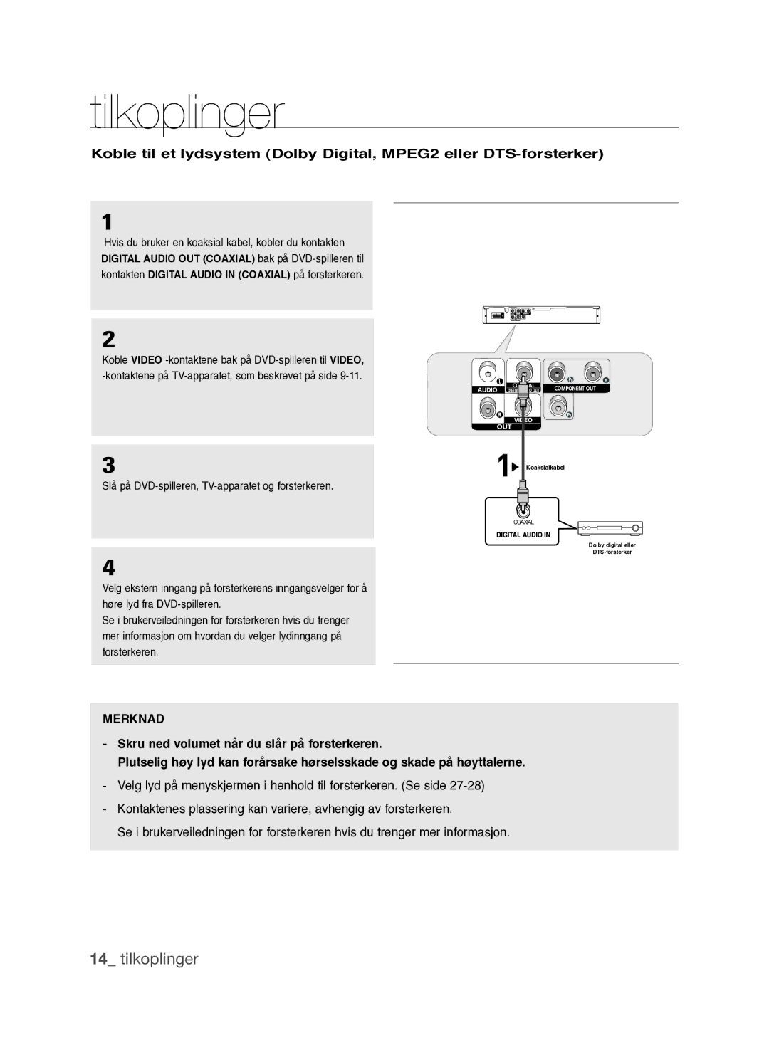 Samsung DVD-P390/XEE manual Norsk 