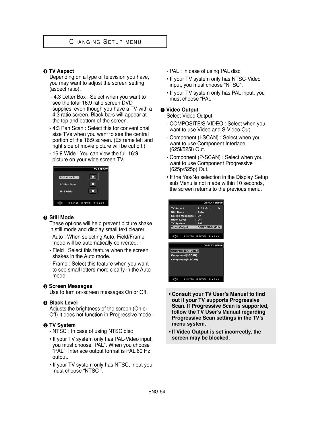 Samsung DVD-P450/XSG, DVD-P450/AND, DVD-P450/XSS manual Screen Messages 