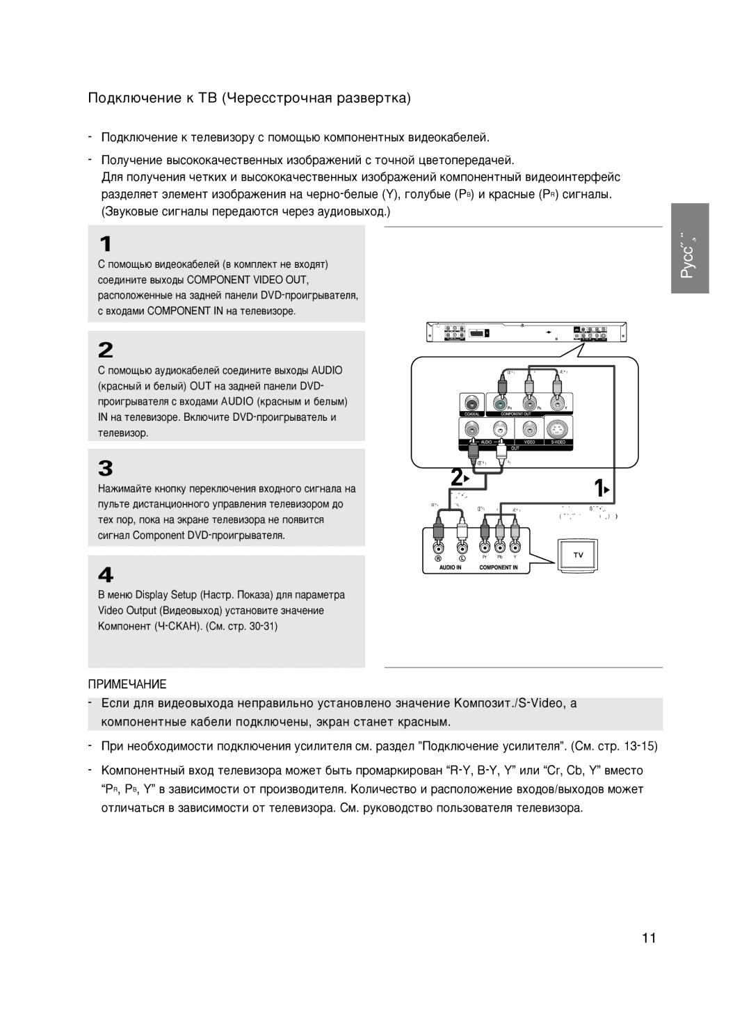 Samsung DVD-P466KD/SEO, DVD-P465KD/SEO manual ÈÓ‰ÍÎ˛˜ÂÌËÂ Í íÇ óÂÂÒÒÚÓ˜Ì‡ﬂ ‡Á‚ÂÚÍ‡ 