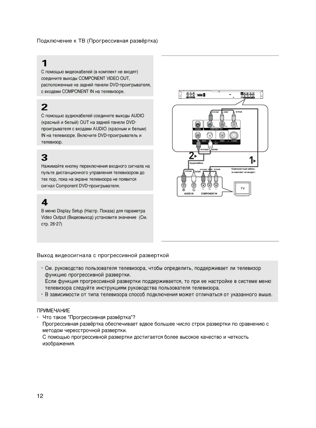 Samsung DVD-P465KD/SEO manual ÈÓ‰ÍÎ˛˜ÂÌËÂ Í íÇ èÓ„ÂÒÒË‚Ì‡ﬂ ‡Á‚ﬁÚÍ‡ 