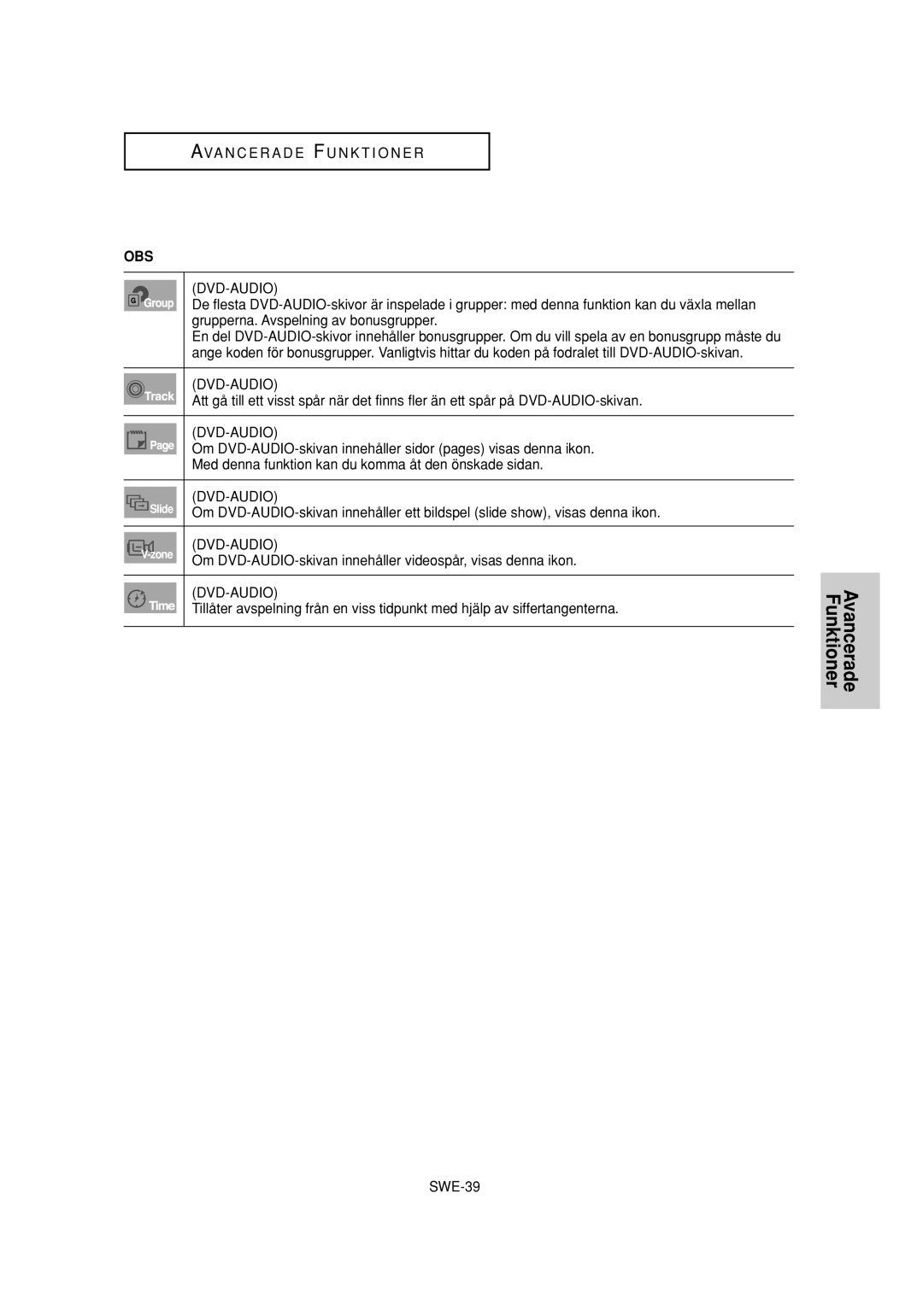 Samsung DVD-P650K/XEE manual Dvd-Audio 