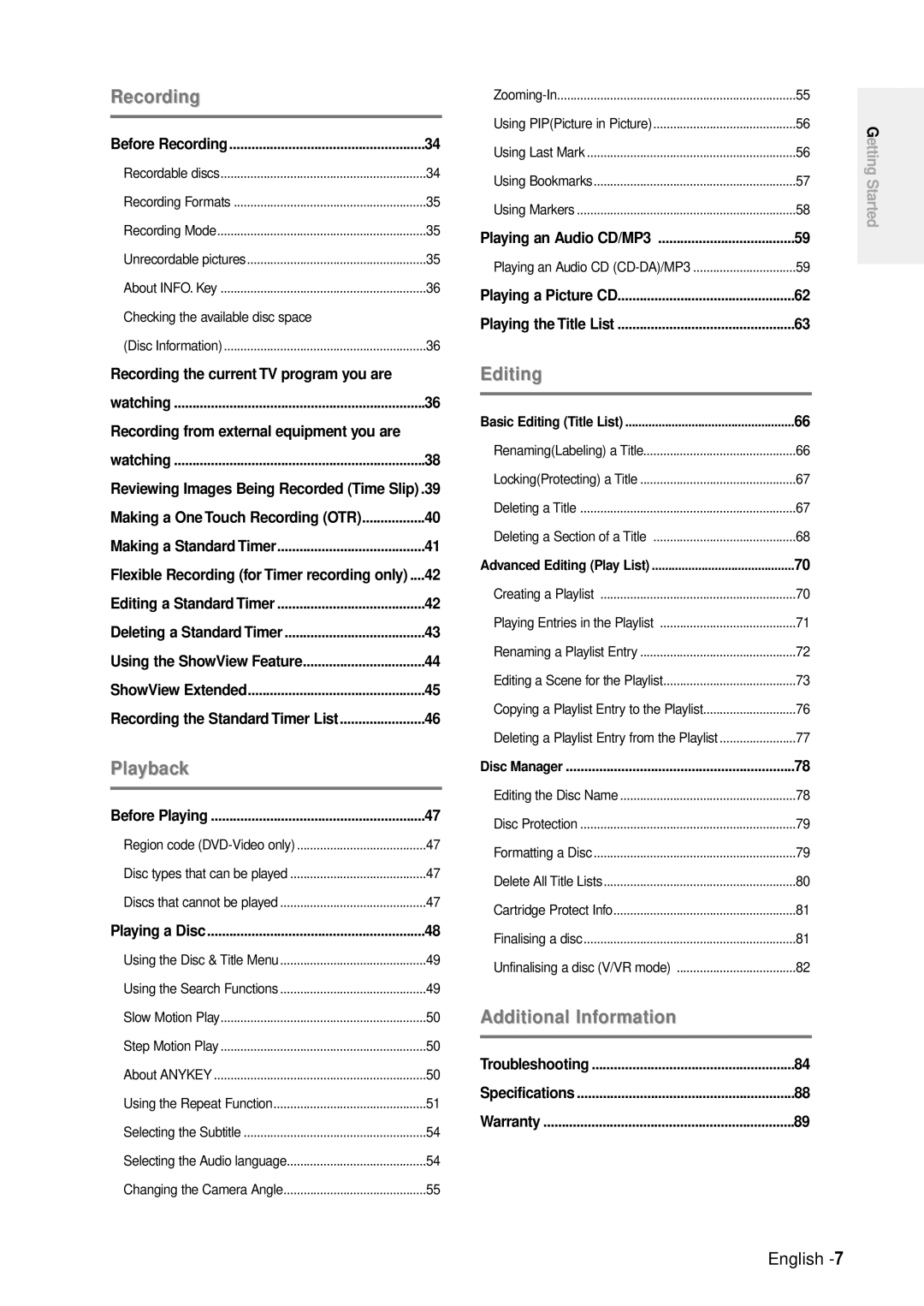 Samsung DVD-R100E/EUR manual Recording the current TV program you are 