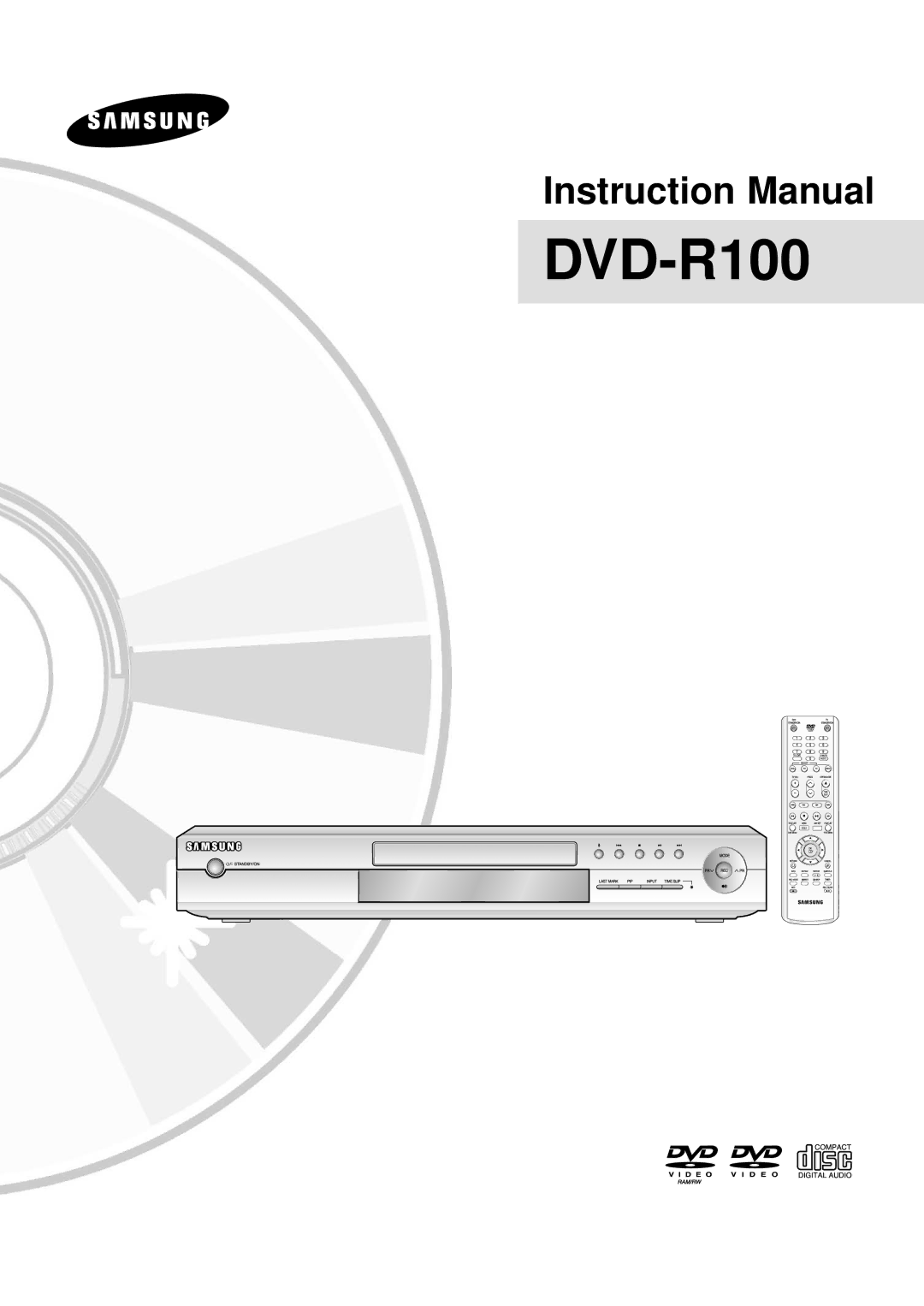 Samsung DVD-R100E/XEE, DVD-R100E/XET manual 