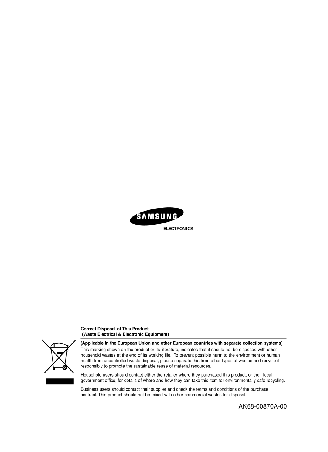 Samsung DVD-R119 instruction manual Electronics 