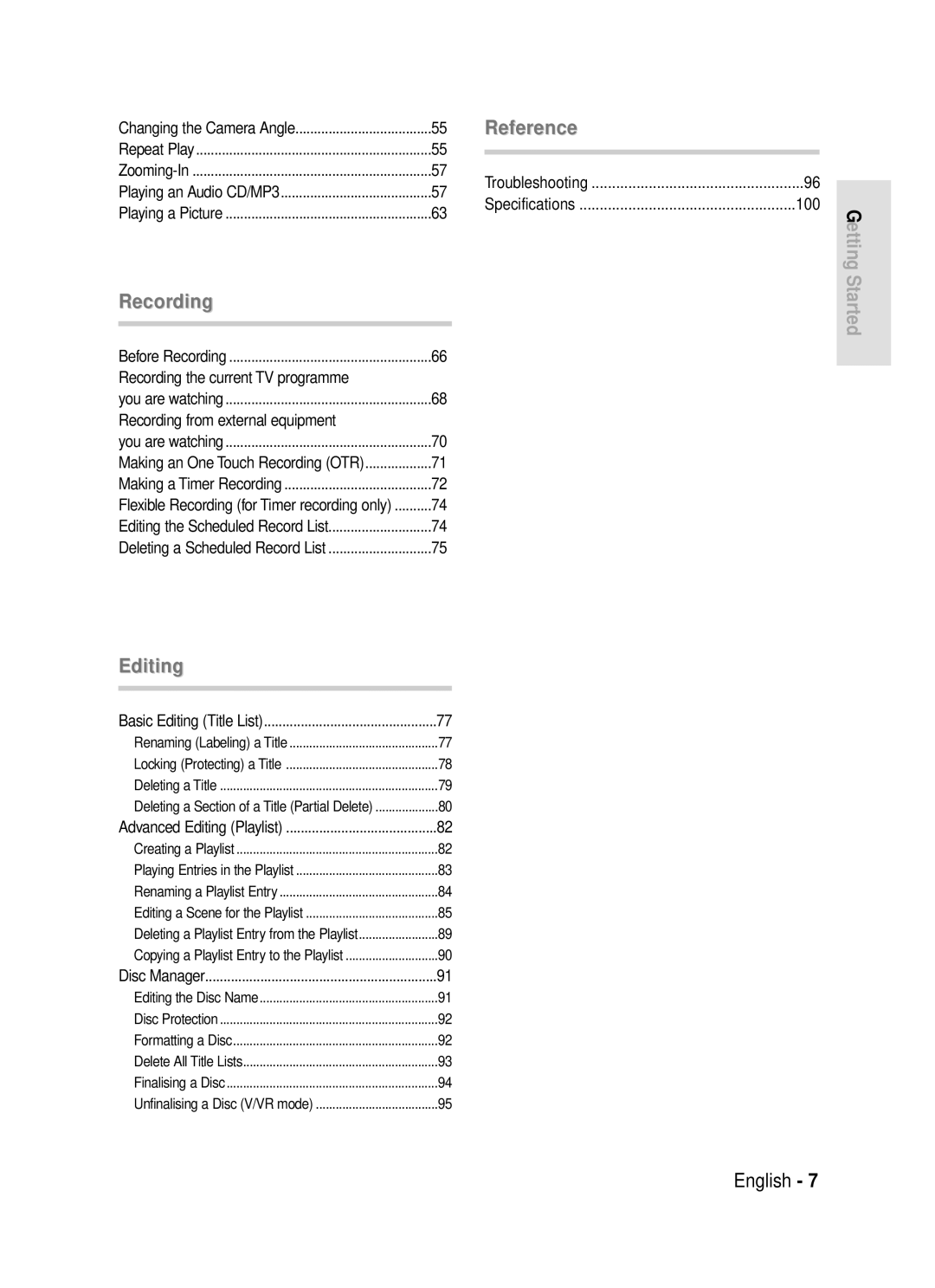 Samsung DVD-R119 Before Recording, You are watching, Troubleshooting, Basic Editing Title List, Advanced Editing Playlist 