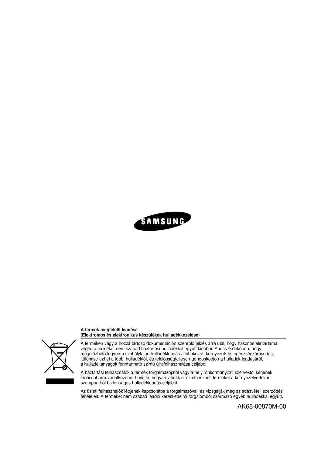 Samsung DVD-R119/EUR manual AK68-00870M-00 