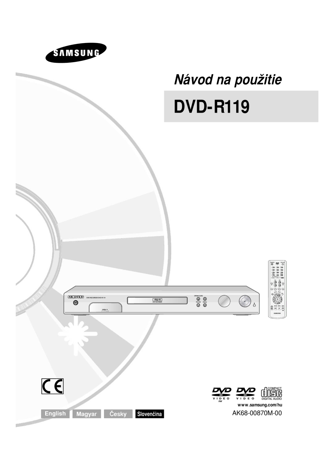 Samsung DVD-R119/EUR manual Návod na pouÏitie 