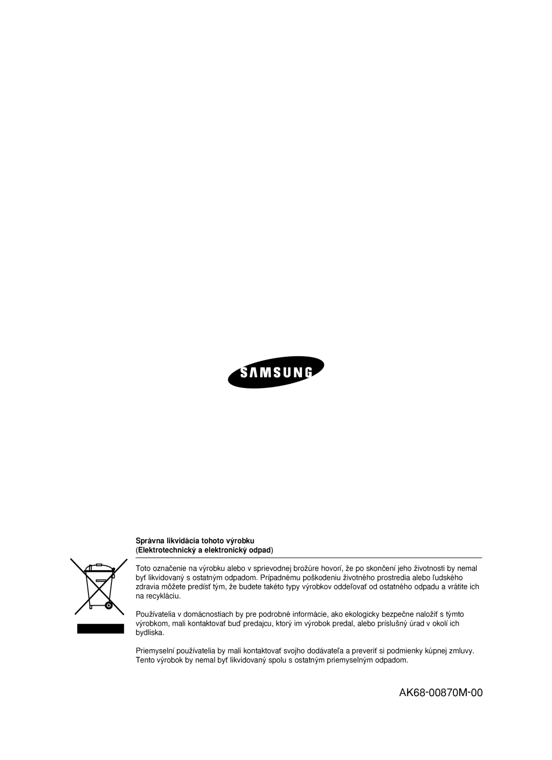 Samsung DVD-R119/EUR manual AK68-00870M-00 