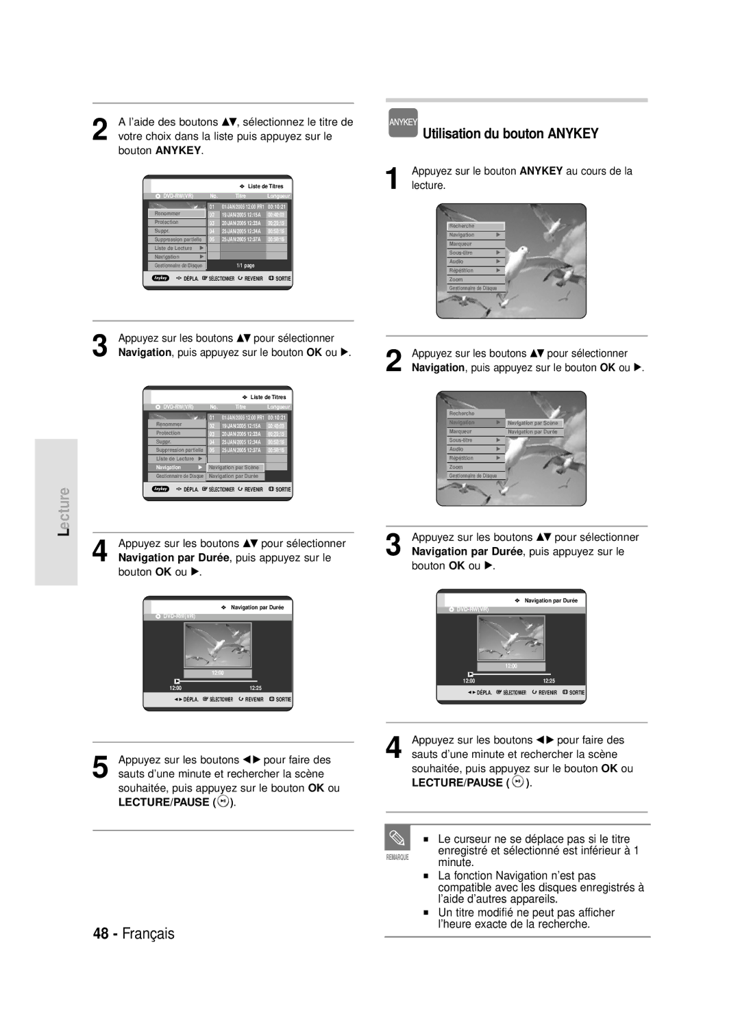 Samsung DVD-R119/XEF manual Le curseur ne se déplace pas si le titre, Appuyez sur les boutons …† pour sélectionner 