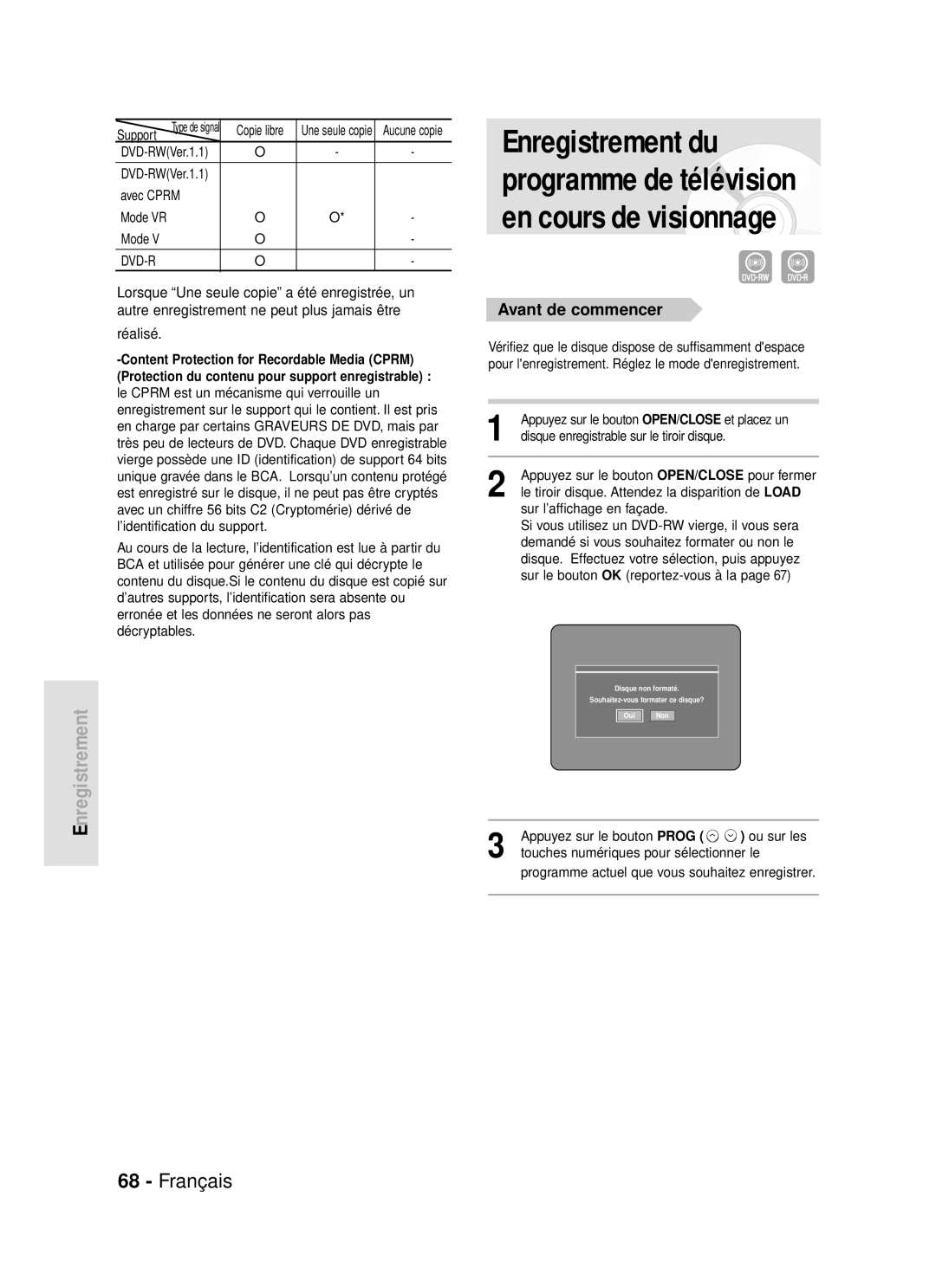 Samsung DVD-R119/XEF manual Avant de commencer, Réalisé 