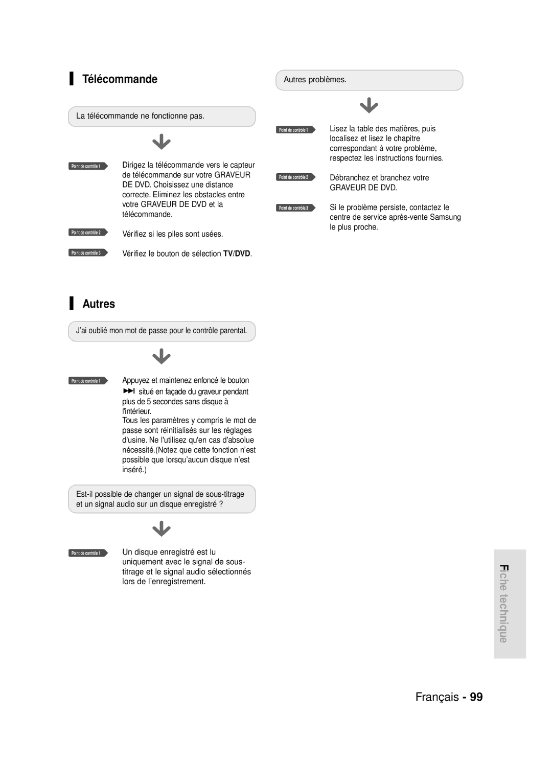 Samsung DVD-R119/XEF manual Télécommande, Autres 