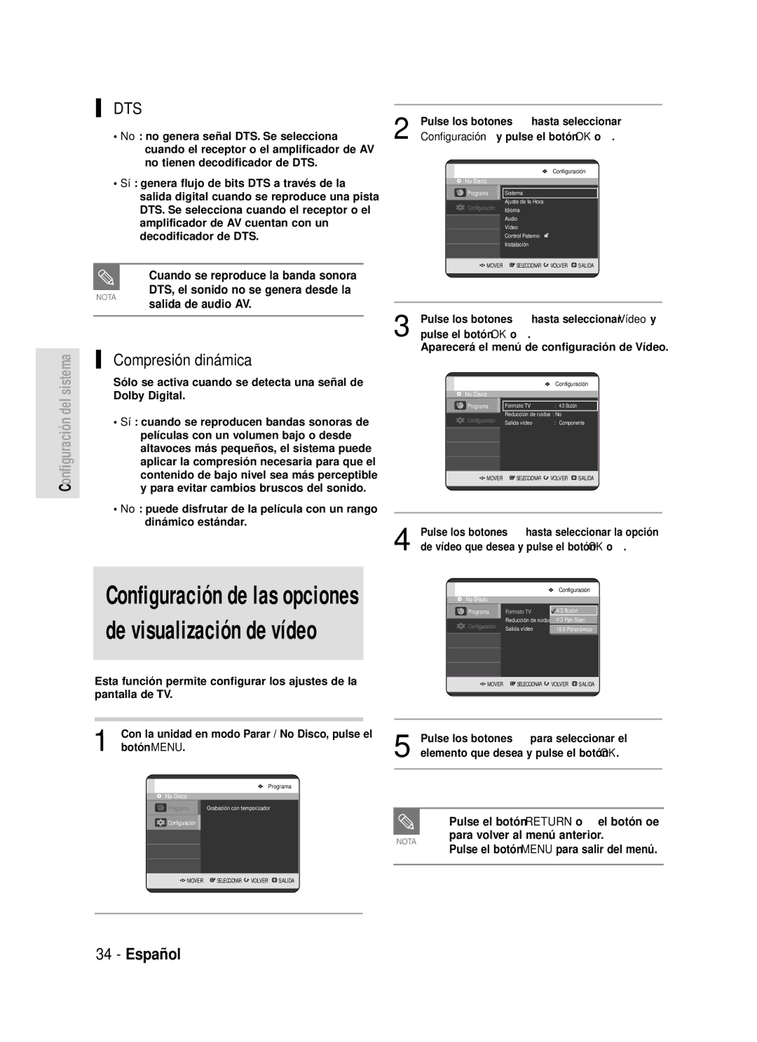 Samsung DVD-R119/XEC, DVD-R119/XEG, DVD-R119/XEF, DVD-R119/XET manual Compresión dinámica, Cuando se reproduce la banda sonora 