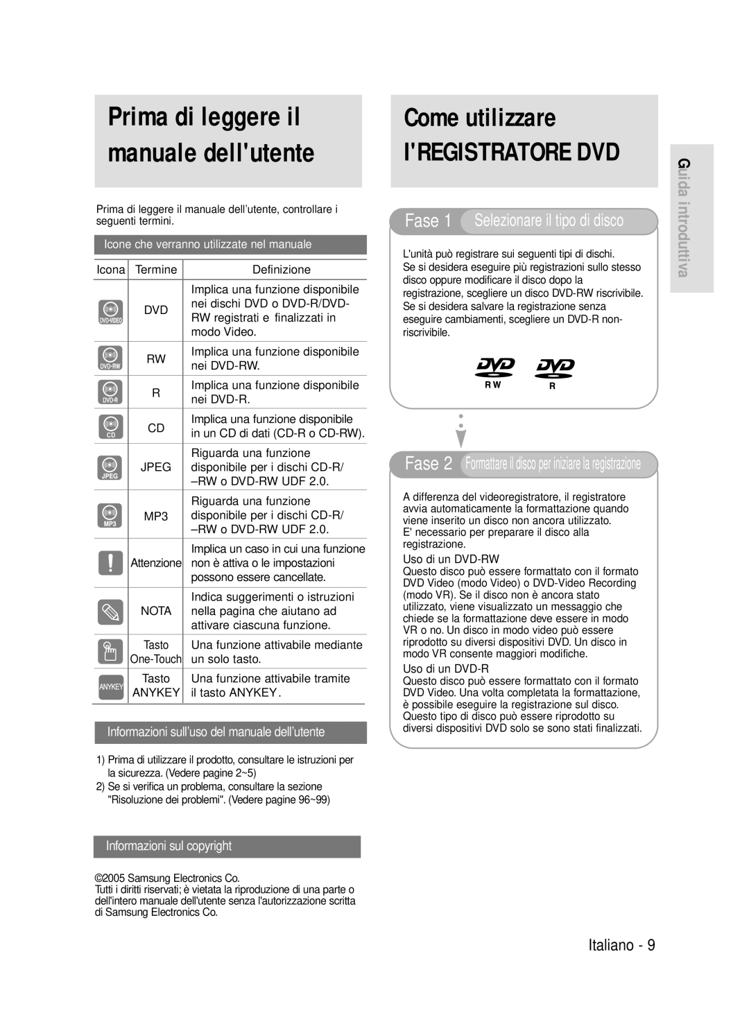 Samsung DVD-R119/XET Prima di leggere il manuale dellutente 