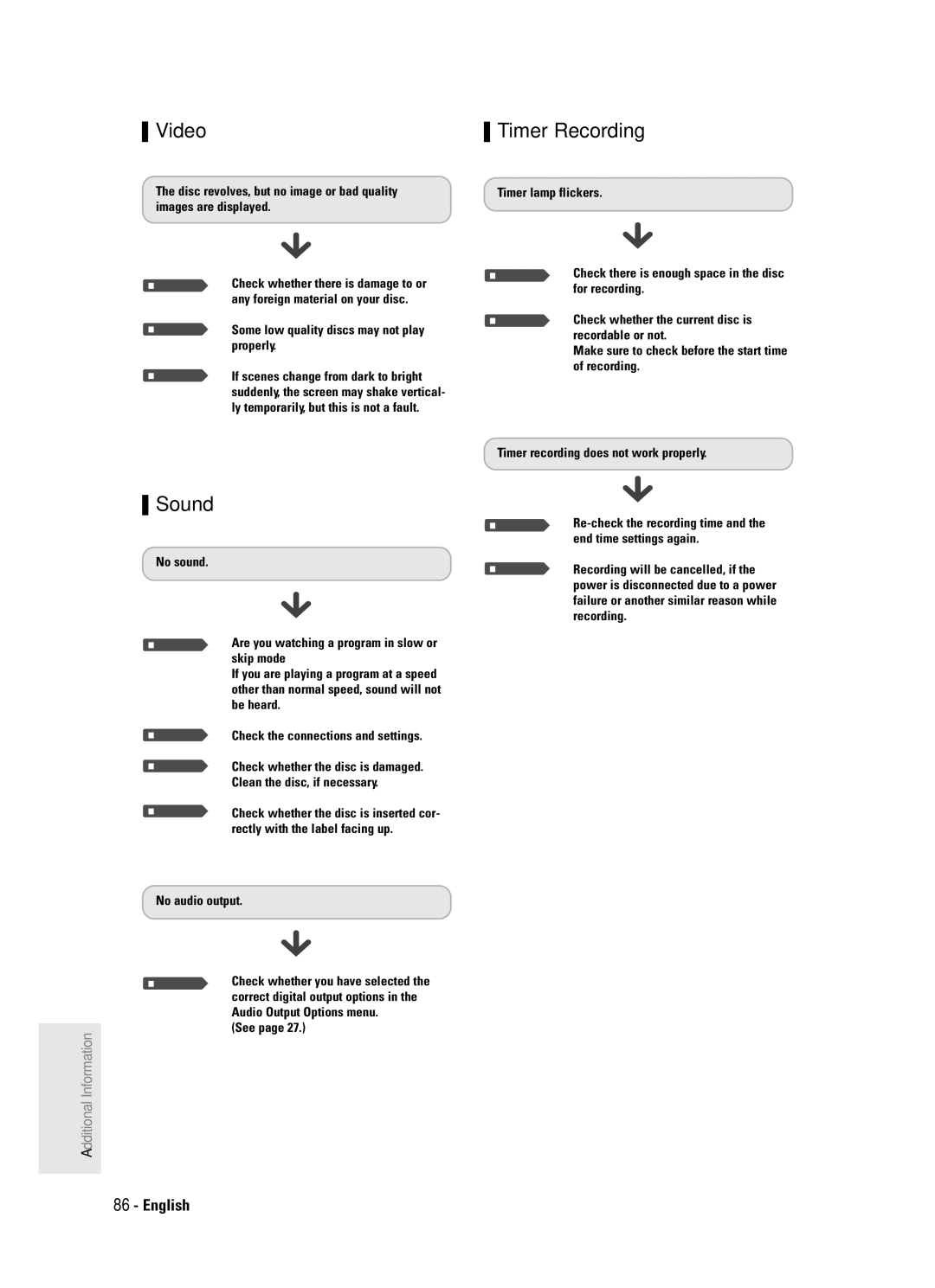 Samsung DVD-R120 instruction manual Video, Sound 