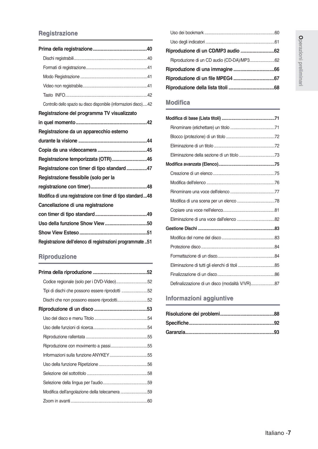 Samsung DVD-R120/XET, DVD-R120/AFS manual Registrazione da un apparecchio esterno, Registrazione flessibile solo per la 