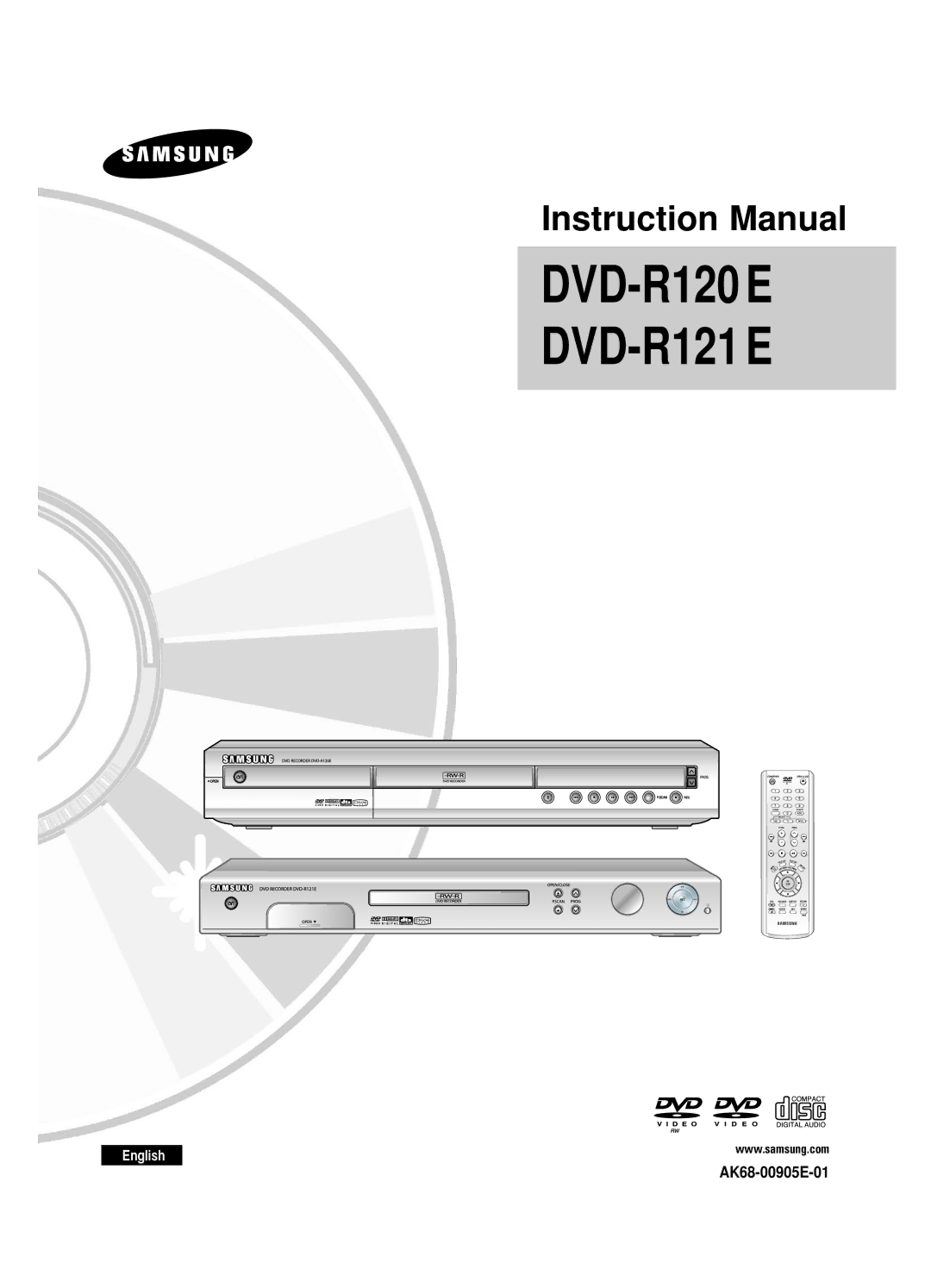 Samsung DVD-R121E/EUR, DVD-R120E/EUR manual DVD-R120/R121E DVD-R121 E, AK68-00905E-01 