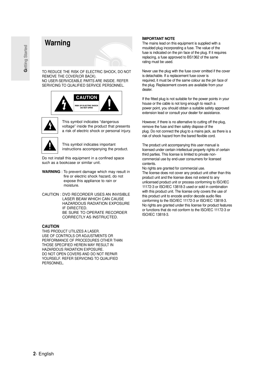 Samsung DVD-R120E/EUR, DVD-R121E/EUR manual English, No rights are granted for commercial use 