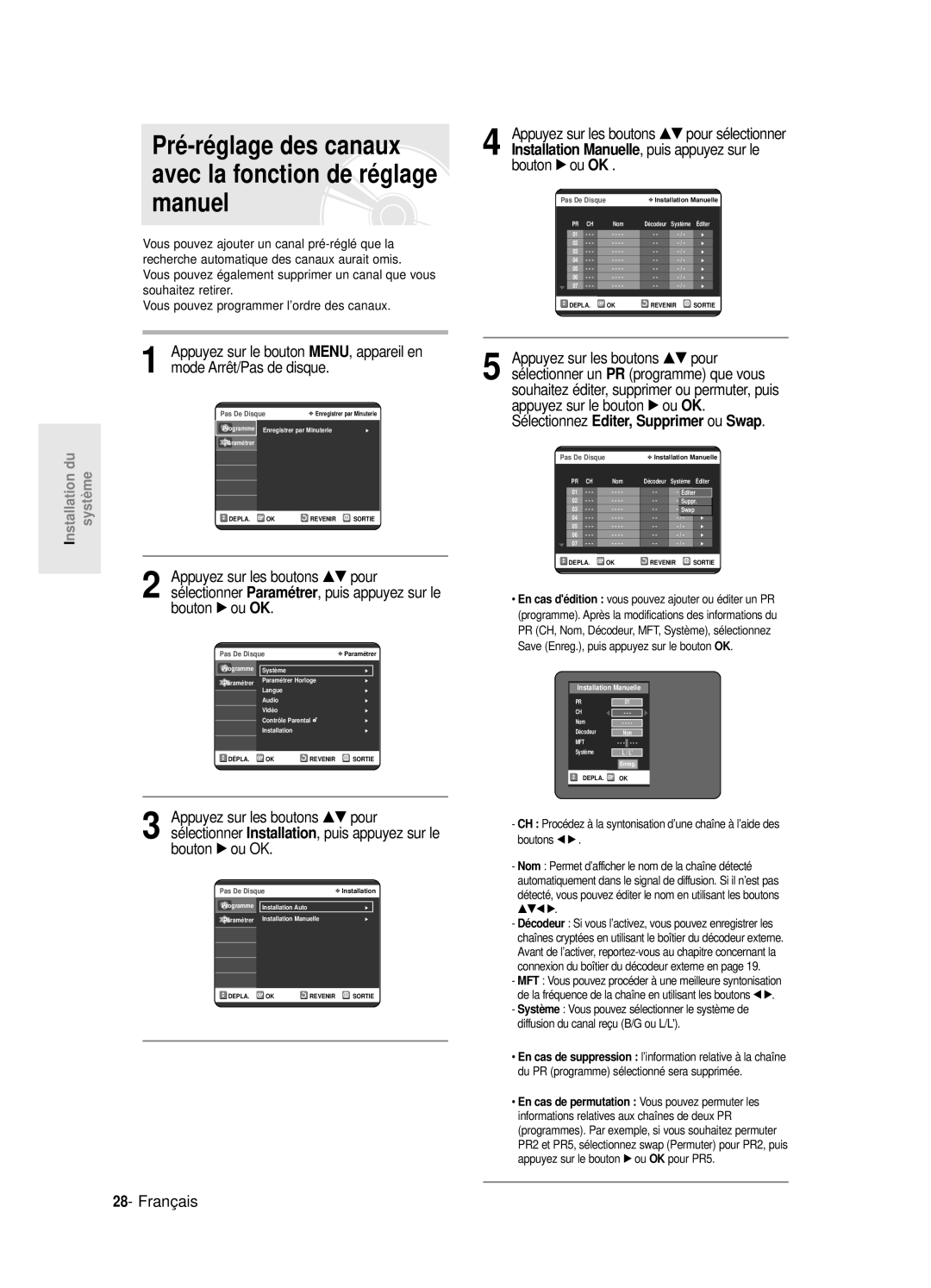 Samsung DVD-R120E/XEF, DVD-R120/XEF, DVD-R120P, DVD-R121E/XEF manual …† pour sélectionner, Programme que vous 