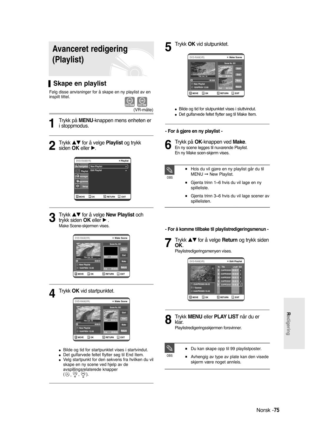 Samsung DVD-R120/XEE, DVD-R121/XEE manual Skape en playlist 