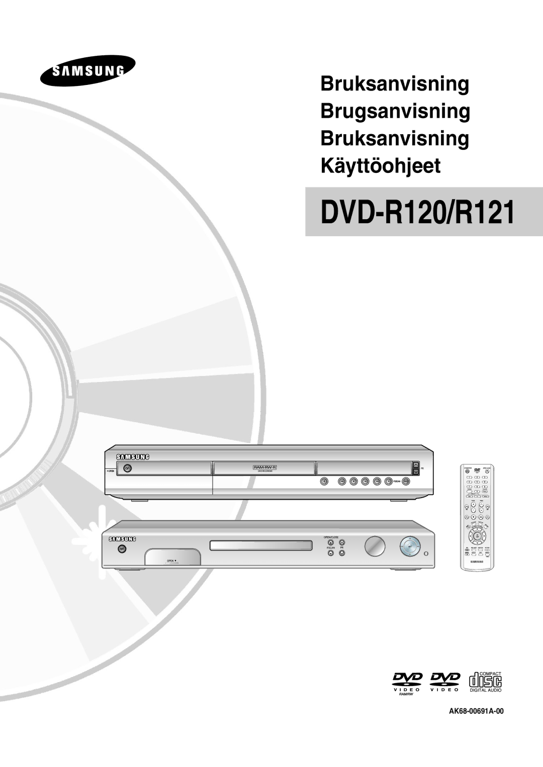 Samsung DVD-R121/XEE, DVD-R120/XEE manual DVD-R120/R121 