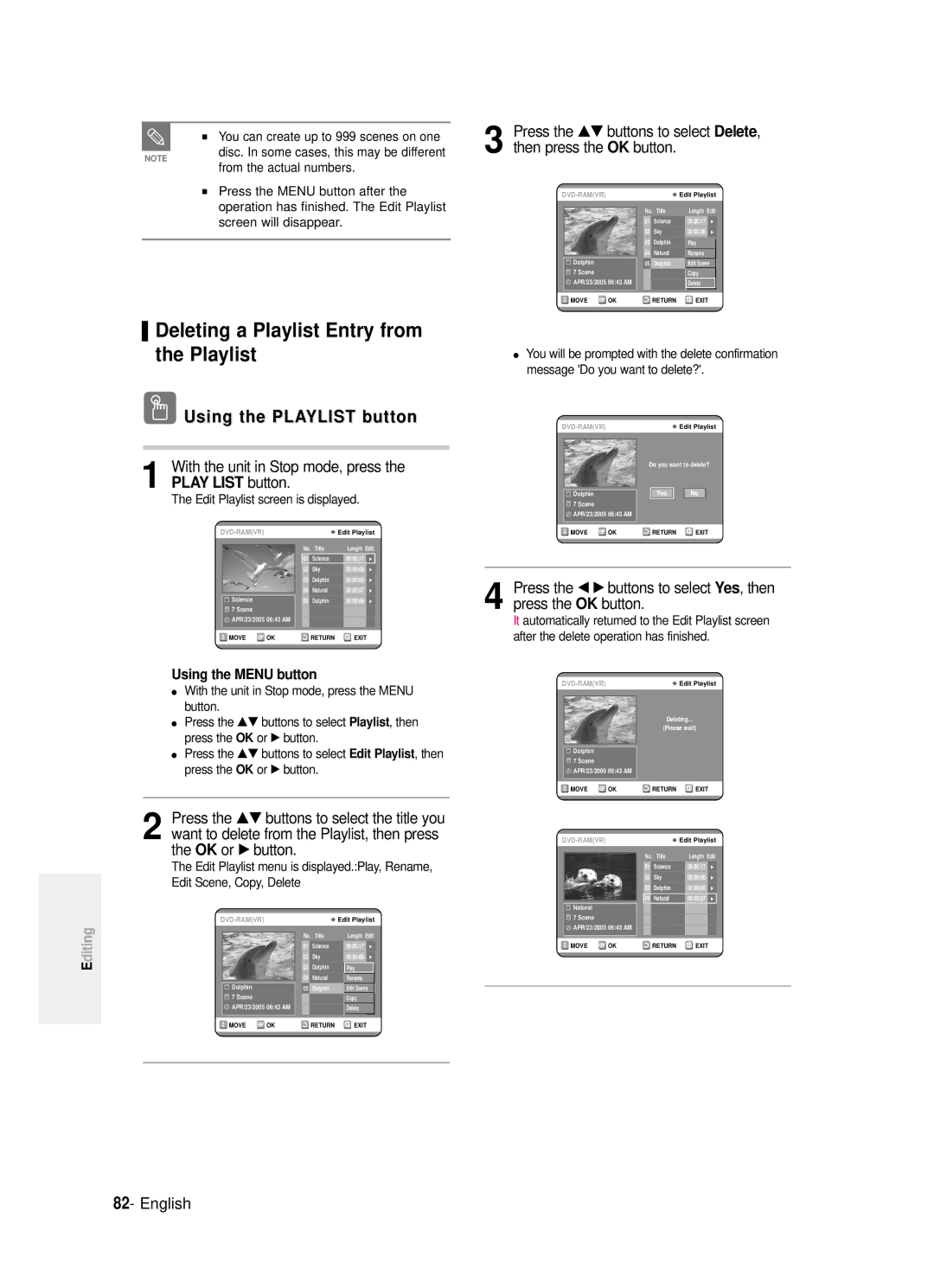 Samsung DVD-R121/EUR, DVD-R120/XET Using the Playlist button, With the unit in Stop mode, press, Play List button, OK or 