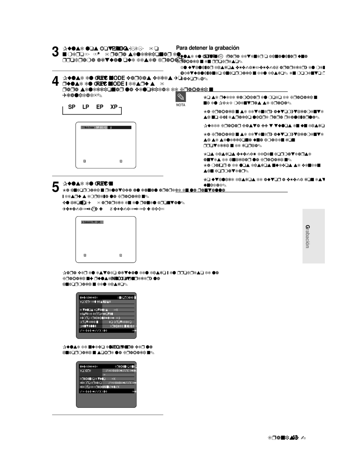 Samsung DVD-R120/SED, DVD-R121E/XEG, DVD-R120E/XEF, DVD-R120/XEF Sp Lp Ep Xp, Pulse el botón REC, Para detener la grabación 