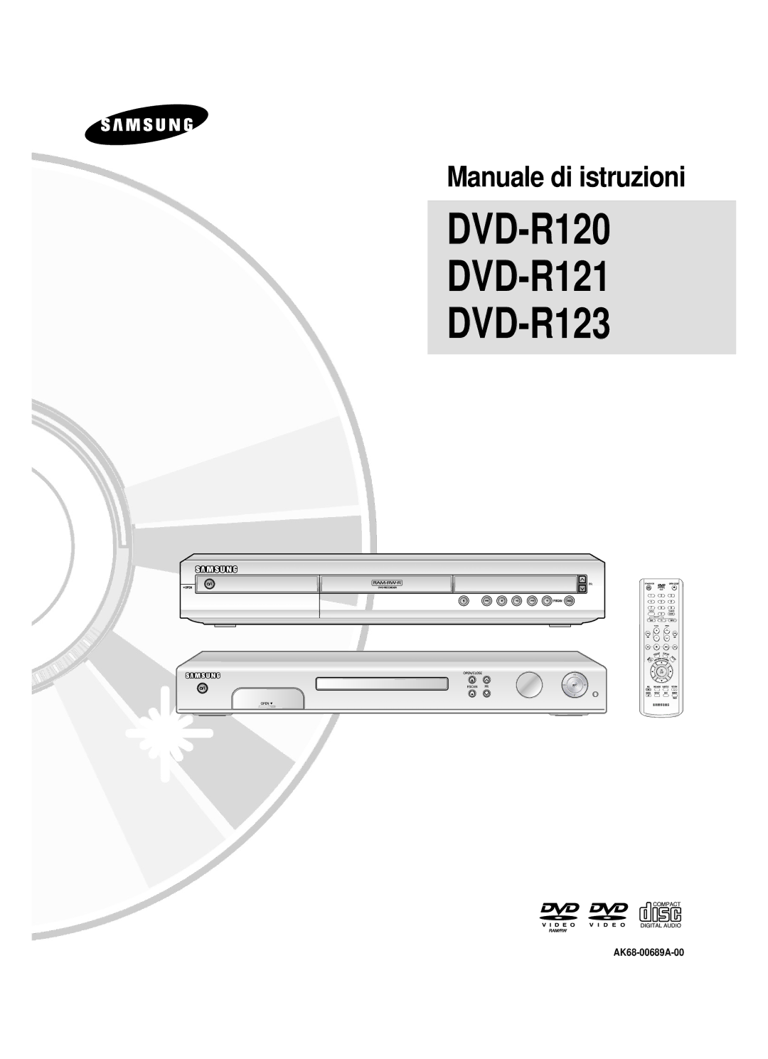 Samsung DVD-R121/XET, DVD-R123/XET manual DVD-R120 DVD-R121 DVD-R123 