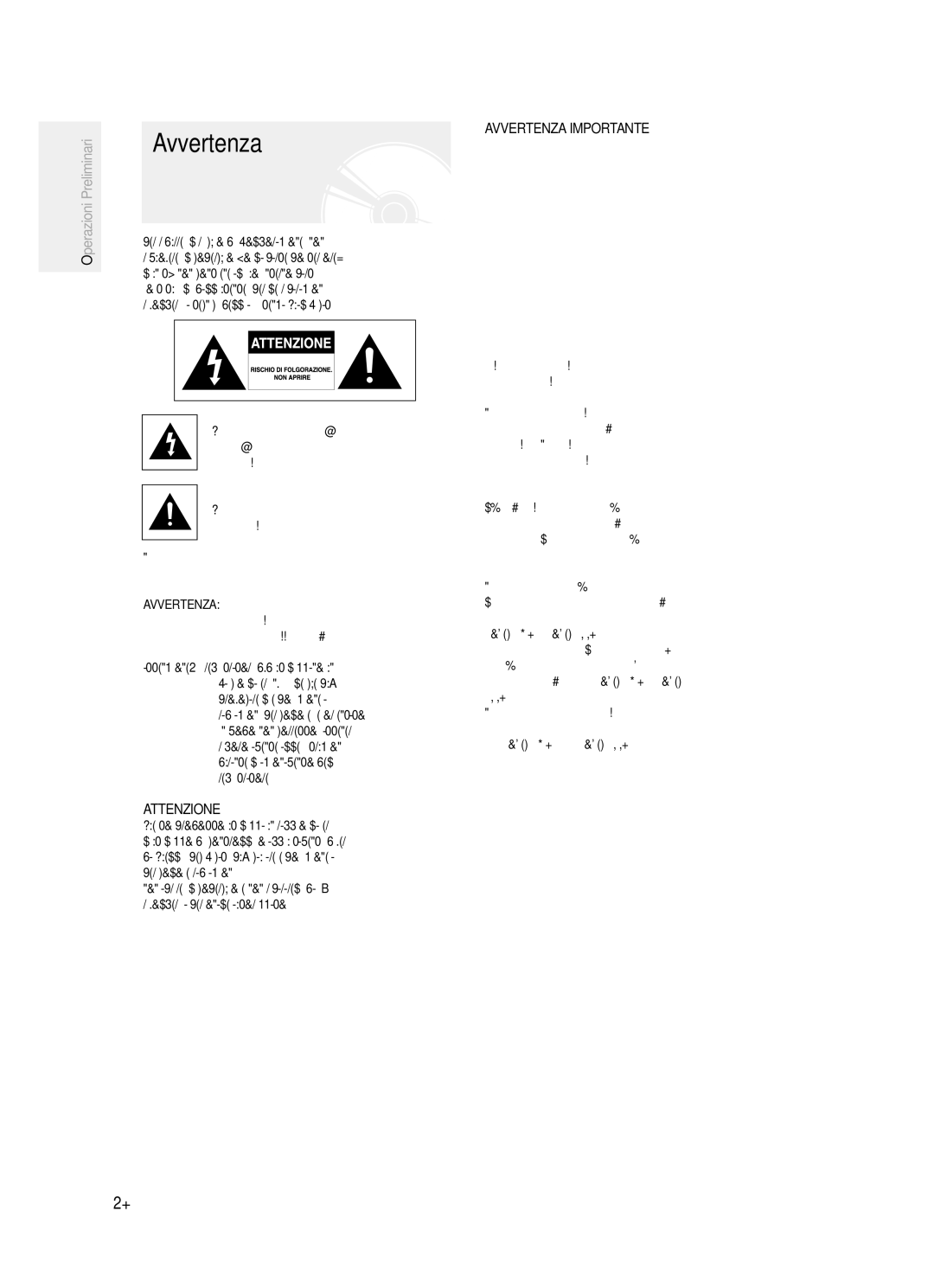 Samsung DVD-R123/XET, DVD-R121/XET manual Avvertenza, Italiano, Non sono concessi diritti per l’utilizzo commerciale 