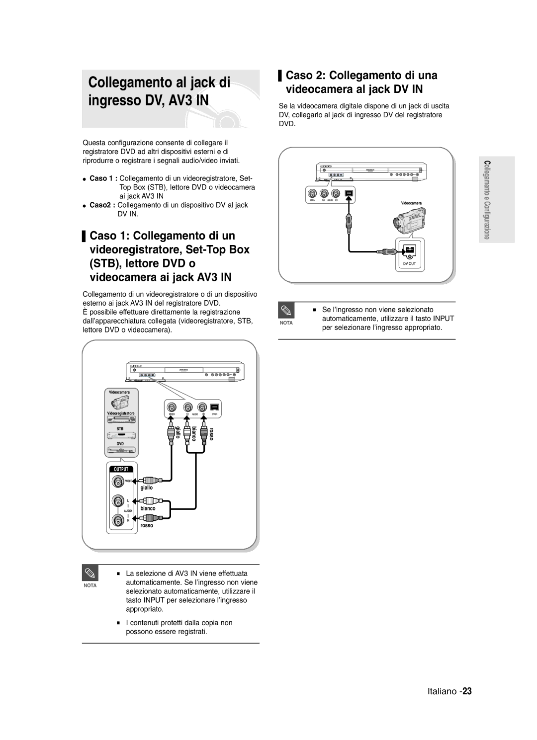 Samsung DVD-R121/XET, DVD-R123/XET manual Se l’ingresso non viene selezionato, Lettore DVD o videocamera, Appropriato 