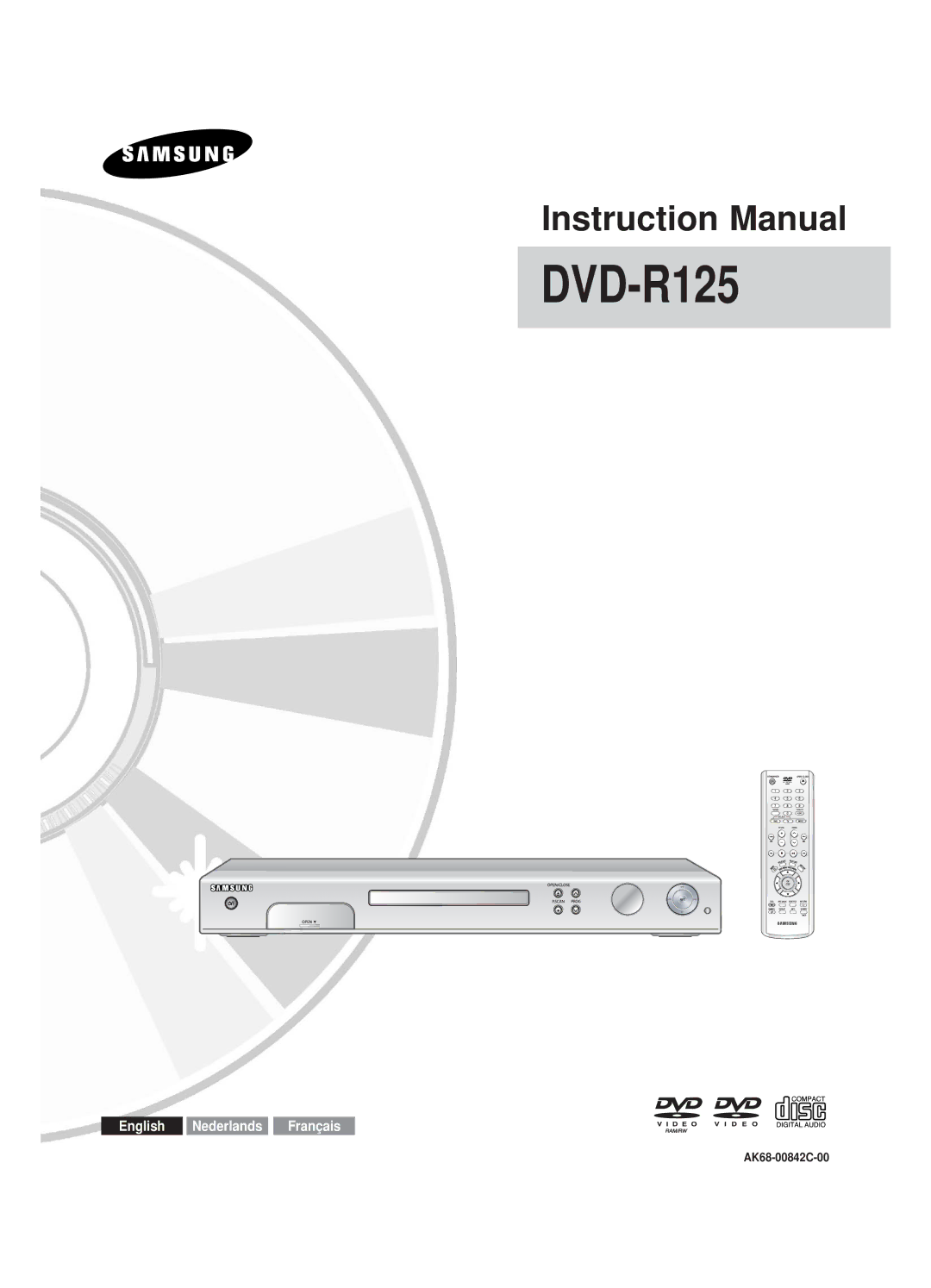 Samsung DVD-R125/XEF, DVD-R125P manual DVD-R1250/R121 