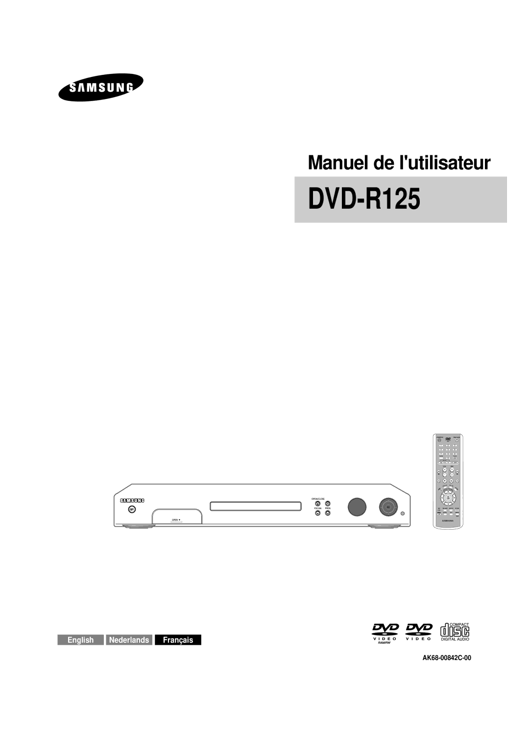 Samsung DVD-R125/XEF, DVD-R125P manual Manuel de lutilisateur 