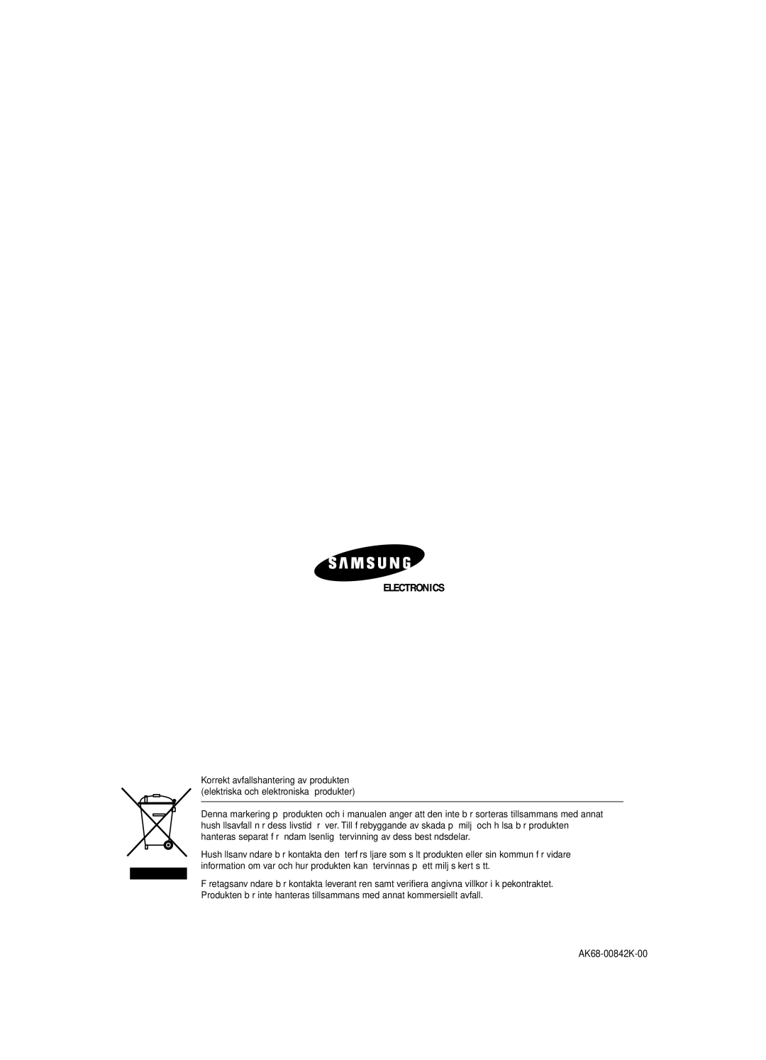 Samsung DVD-R125/XEE manual AK68-00842K-00 