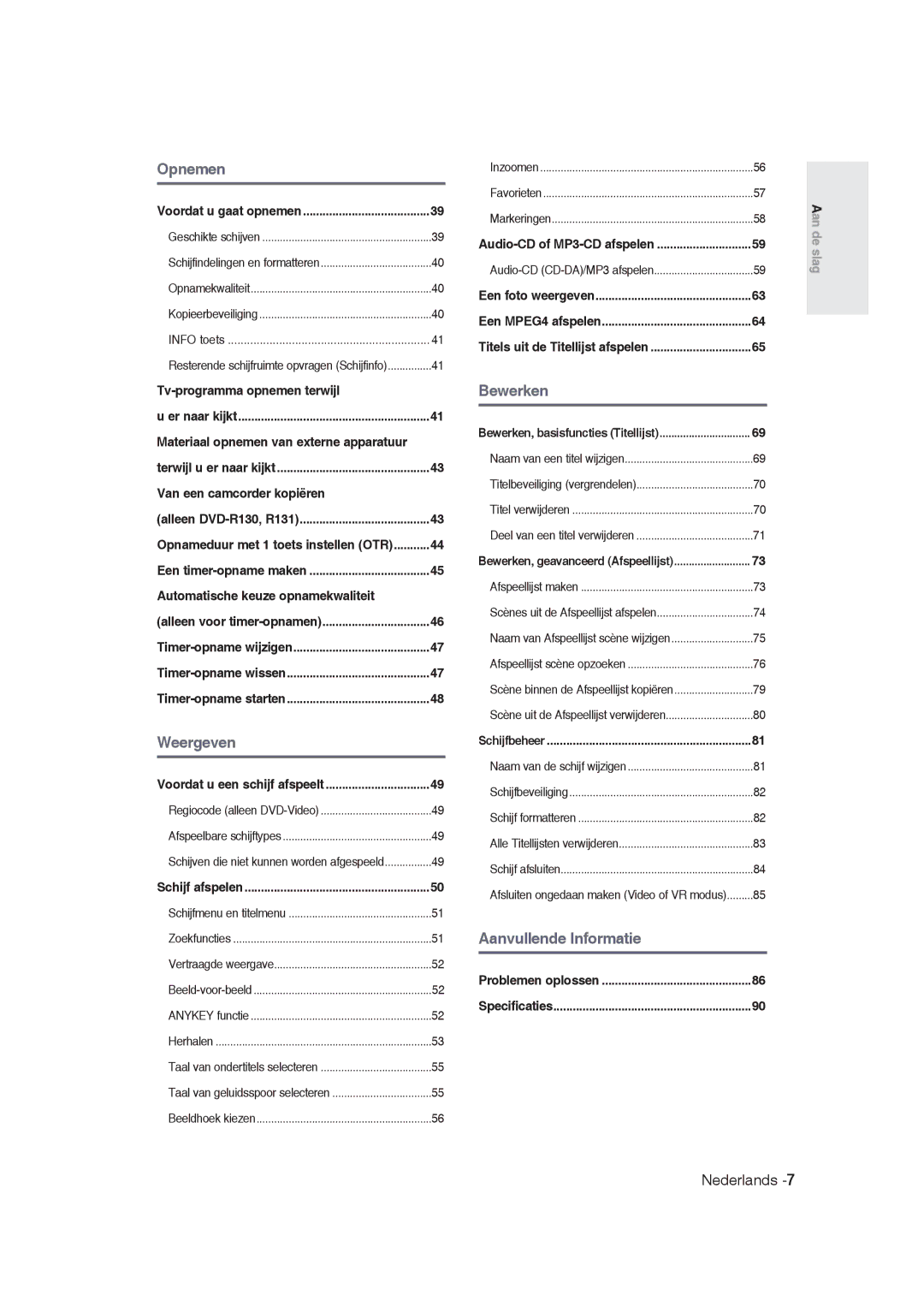 Samsung DVD-R128/XEG manual Tv-programma opnemen terwijl, Van een camcorder kopiëren, Automatische keuze opnamekwaliteit 