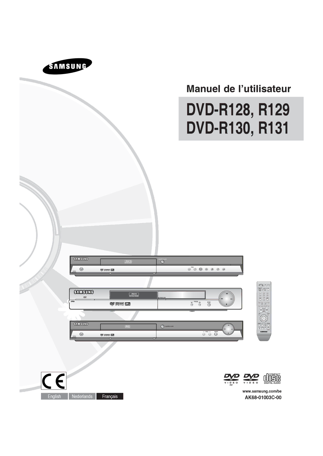 Samsung DVD-R130/EUR, DVD-R128/XET, DVD-R128/XEG, DVD-R129/XEG, DVD-R129/XEB, DVD-R130/XEG manual DVD-R128, R129 DVD-R130, R131 